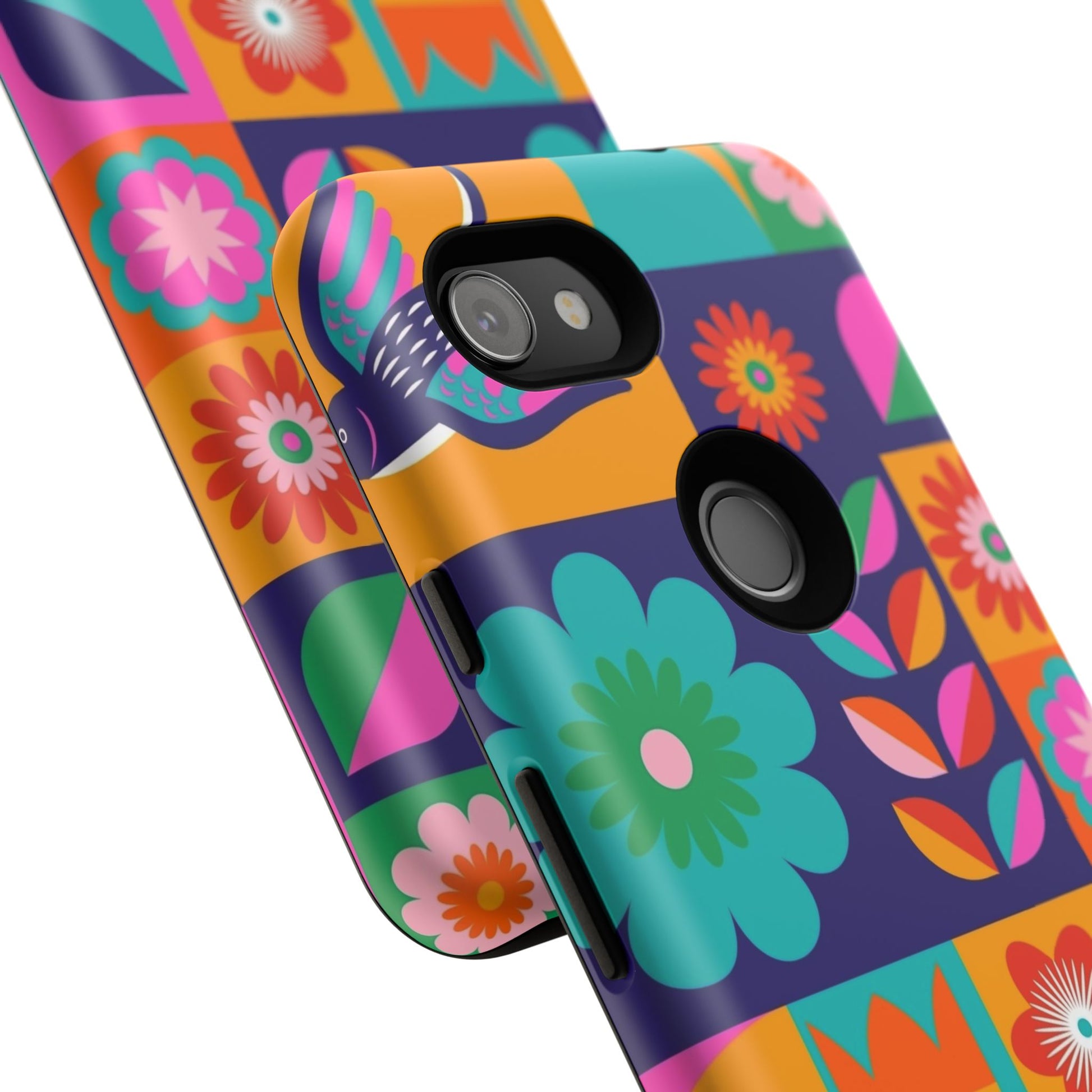 Colorful Floral Phone Case, Tough Cases for Protection, Vibrant Design Cover for Gift, Stylish Cell Phone Accessory, Fun Floral Designs - FORMO
