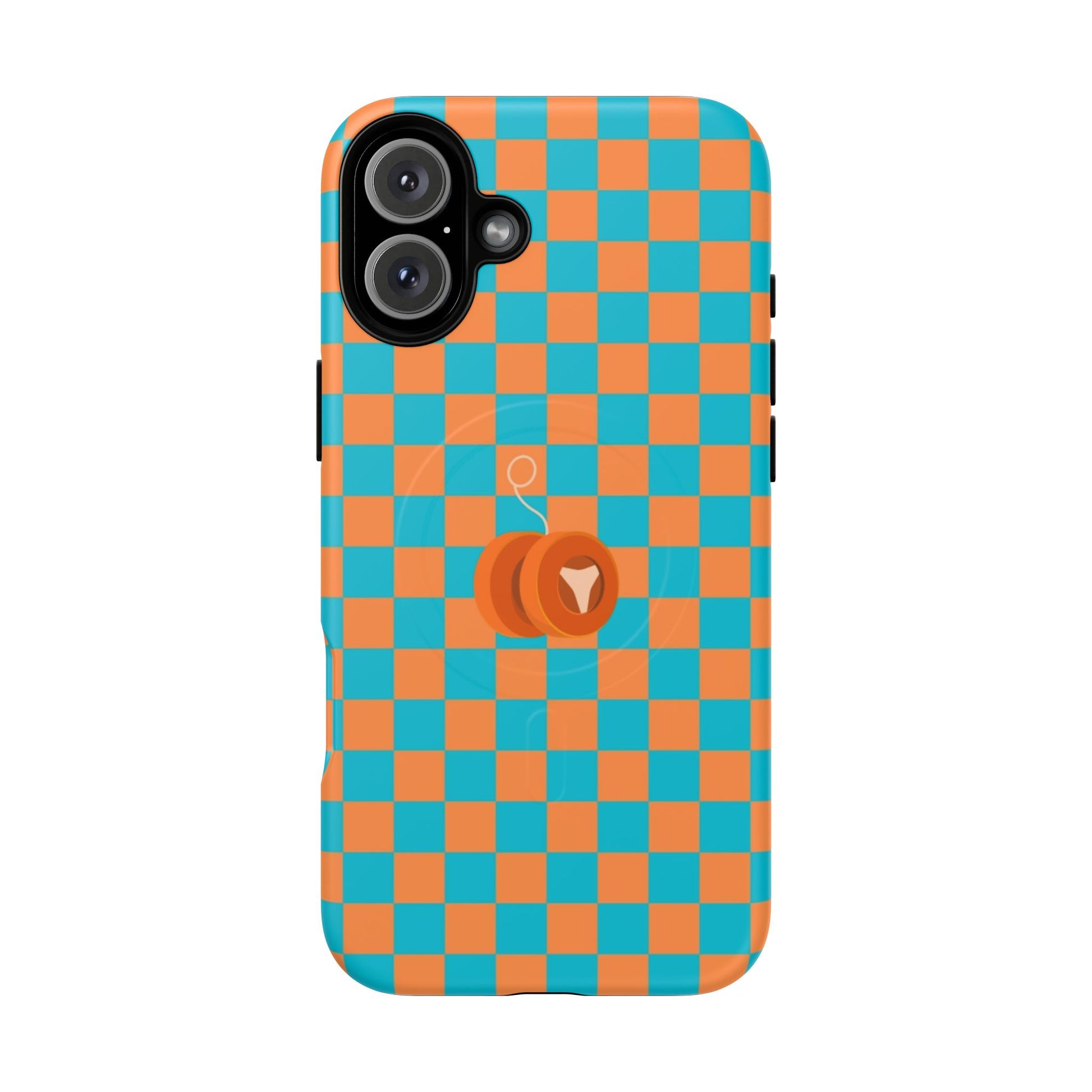 Vibrant Tough Magnetic Phone Case for Protection, Checkerboard Design for Tech Lovers, Gift for Birthdays, Holidays, or Daily Use