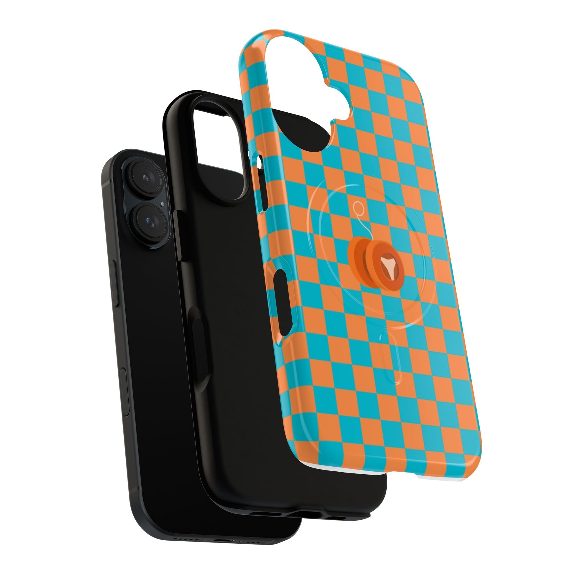 Vibrant Tough Magnetic Phone Case for Protection, Checkerboard Design for Tech Lovers, Gift for Birthdays, Holidays, or Daily Use