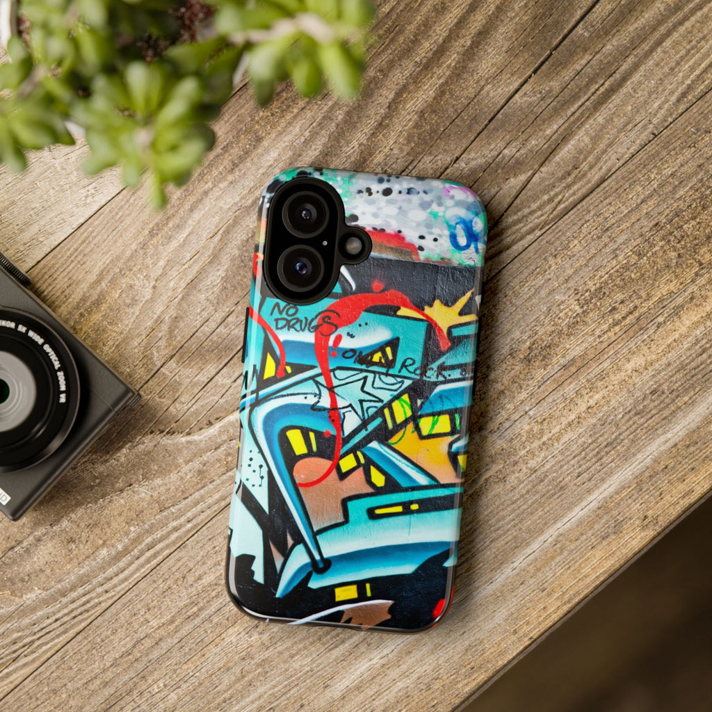 Edgy Phone Case with Graffiti Design, Tough Phone Case for Artists, Urban Style Phone Accessory, Graffiti Art Case, Unique Gift for Teens - FORMO