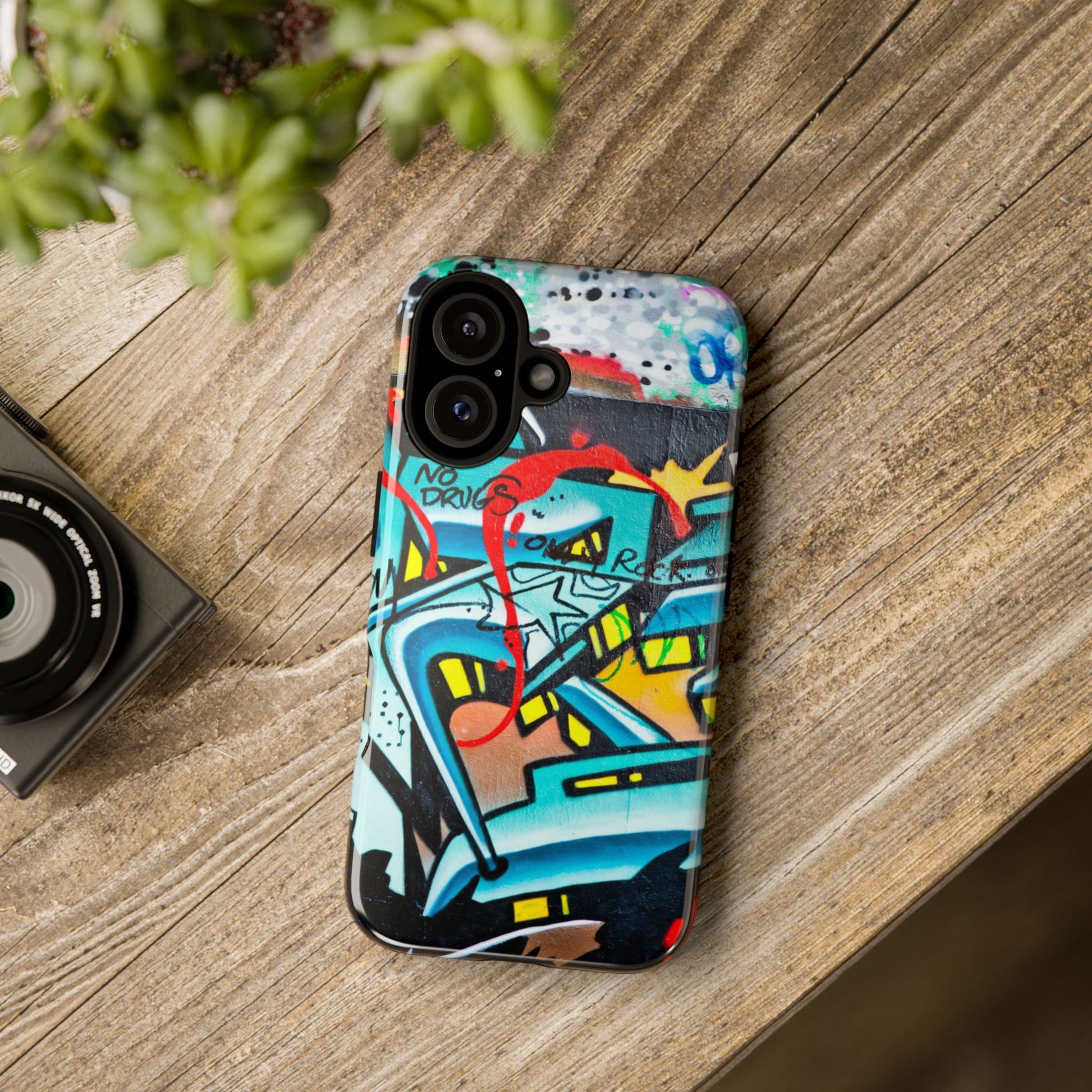 Edgy Phone Case with Graffiti Design, Tough Phone Case for Artists, Urban Style Phone Accessory, Graffiti Art Case, Unique Gift for Teens - FORMO