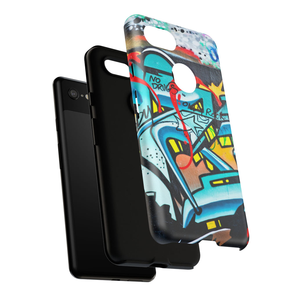 Edgy Phone Case with Graffiti Design, Tough Phone Case for Artists, Urban Style Phone Accessory, Graffiti Art Case, Unique Gift for Teens - FORMO