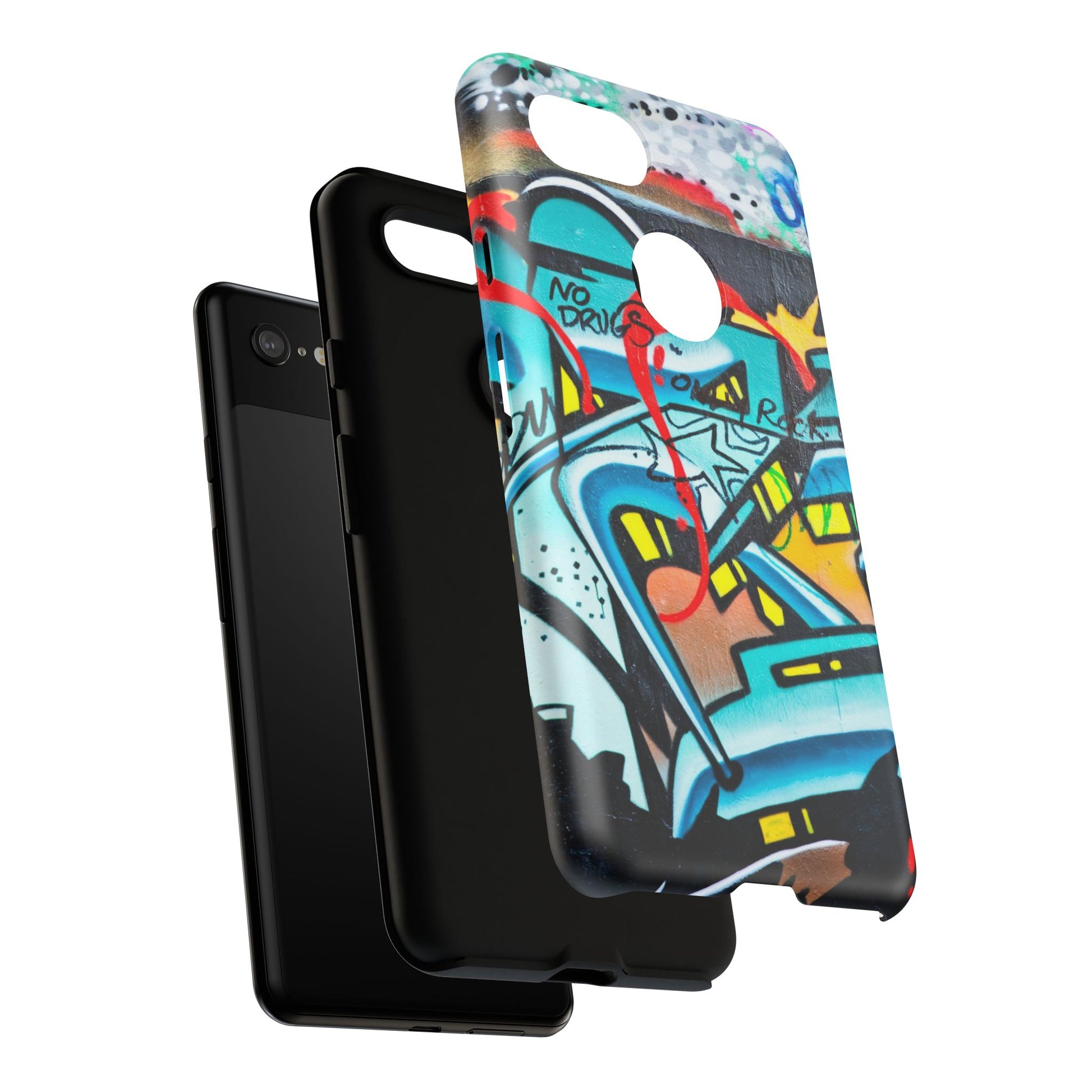 Edgy Phone Case with Graffiti Design, Tough Phone Case for Artists, Urban Style Phone Accessory, Graffiti Art Case, Unique Gift for Teens - FORMO