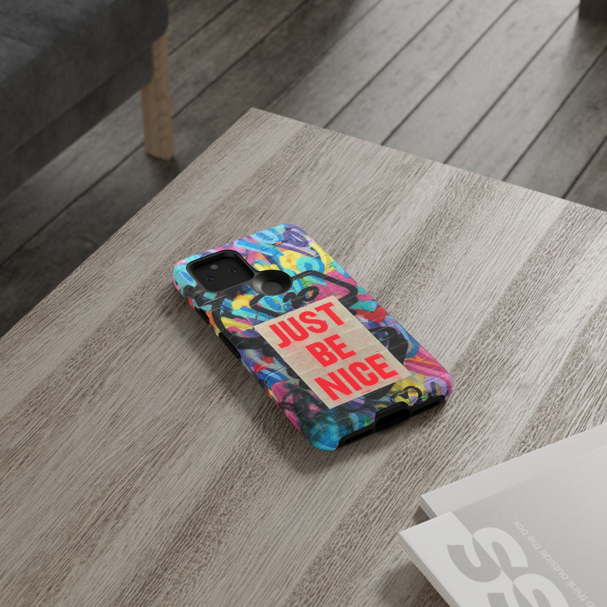 Colorful Phone Case - Just Be Nice Design, Motivational Gift, Phone Accessories, Unique Custom Case, Positive Vibe Tech Gear - FORMO