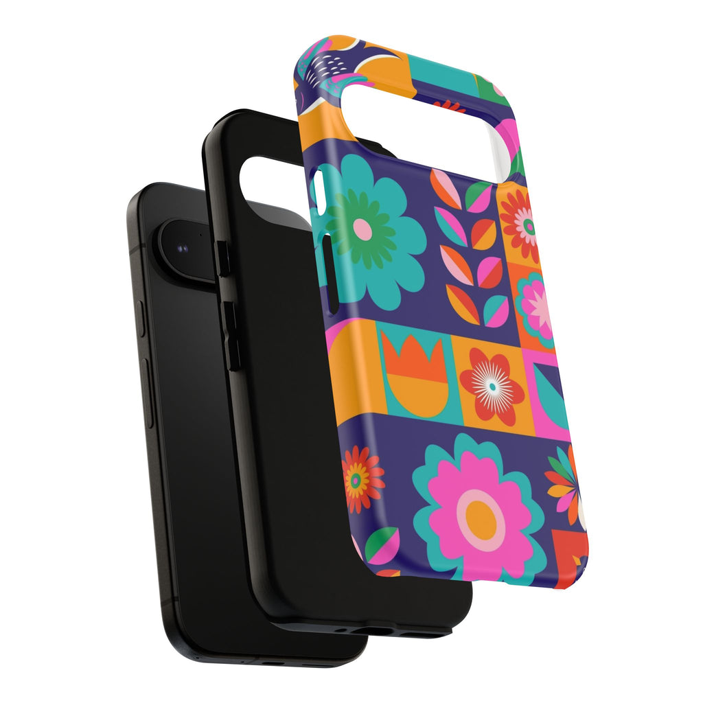 Colorful Floral Phone Case, Tough Cases for Protection, Vibrant Design Cover for Gift, Stylish Cell Phone Accessory, Fun Floral Designs - FORMO