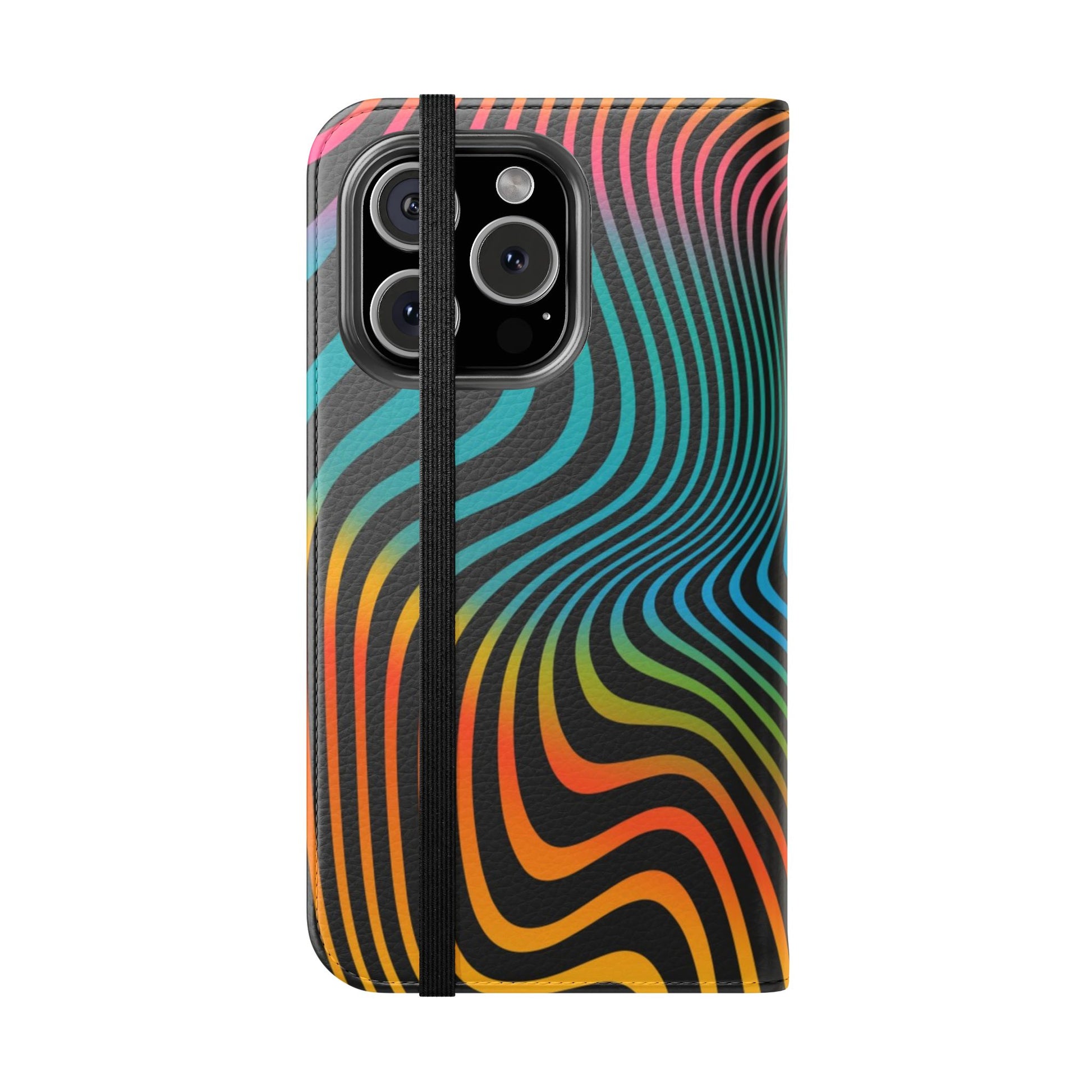 Vibrant Abstract Flip Case for Phone, Colorful Phone Wallet, Trendy Protective Cover, Unique Gift for Tech Lovers, Modern Accessories - FORMO