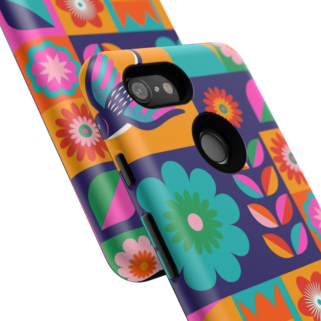 Colorful Floral Phone Case, Tough Cases for Protection, Vibrant Design Cover for Gift, Stylish Cell Phone Accessory, Fun Floral Designs - FORMO