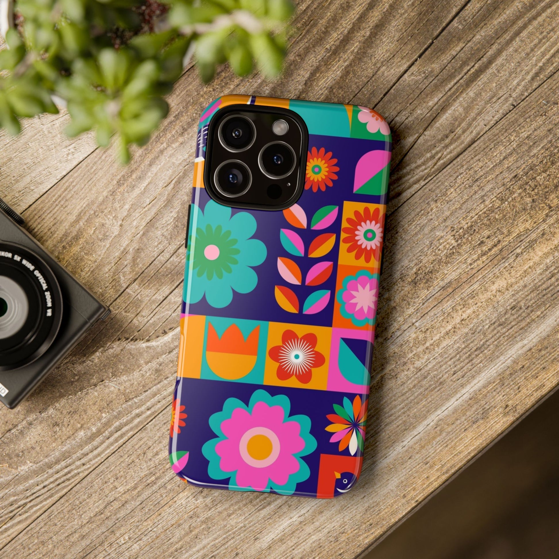 Colorful Floral Phone Case, Tough Cases for Protection, Vibrant Design Cover for Gift, Stylish Cell Phone Accessory, Fun Floral Designs - FORMO