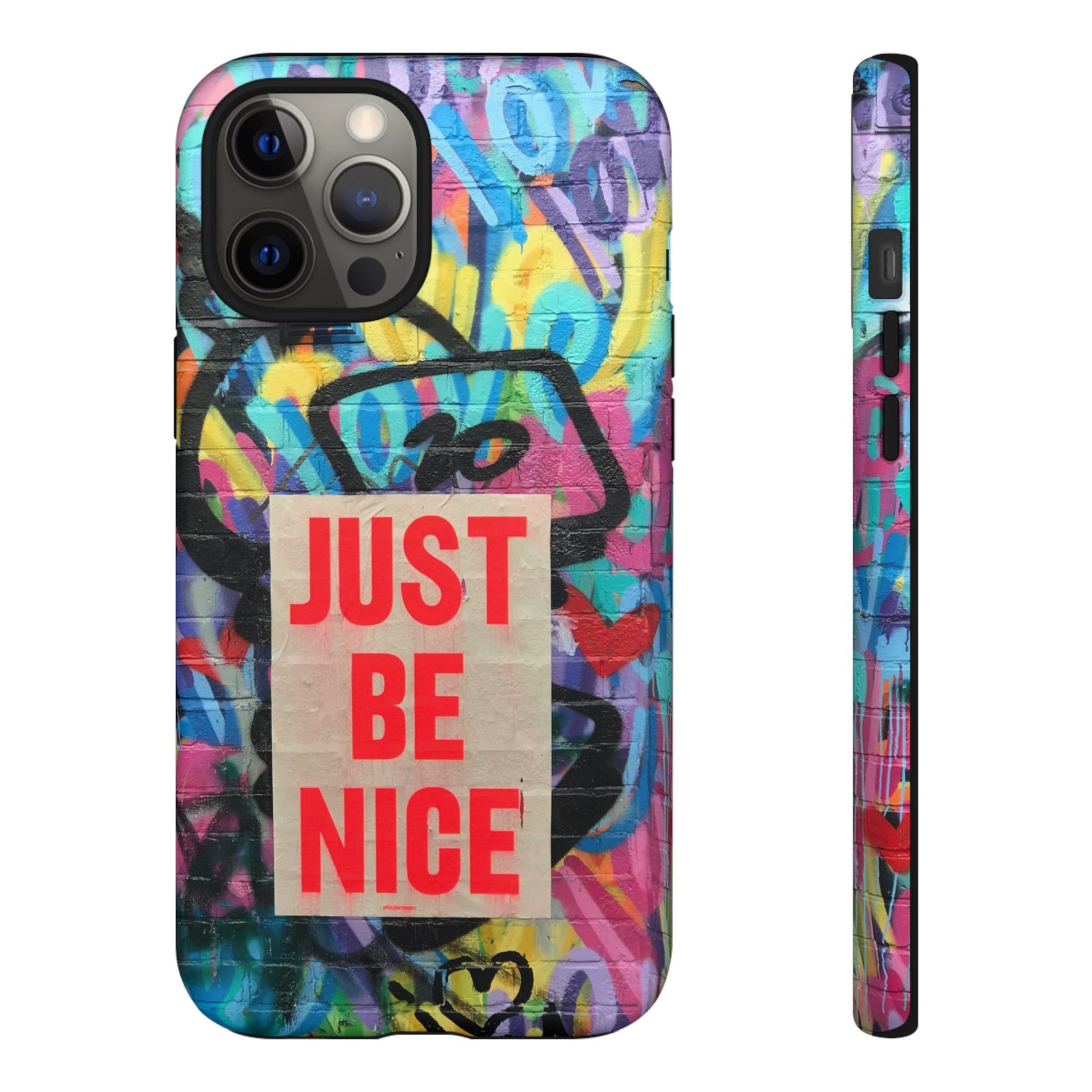 Colorful Phone Case - Just Be Nice Design, Motivational Gift, Phone Accessories, Unique Custom Case, Positive Vibe Tech Gear - FORMO