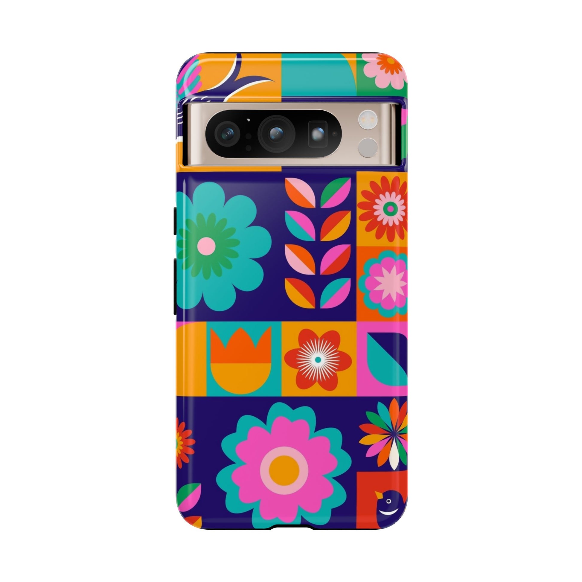 Colorful Floral Phone Case, Tough Cases for Protection, Vibrant Design Cover for Gift, Stylish Cell Phone Accessory, Fun Floral Designs - FORMO