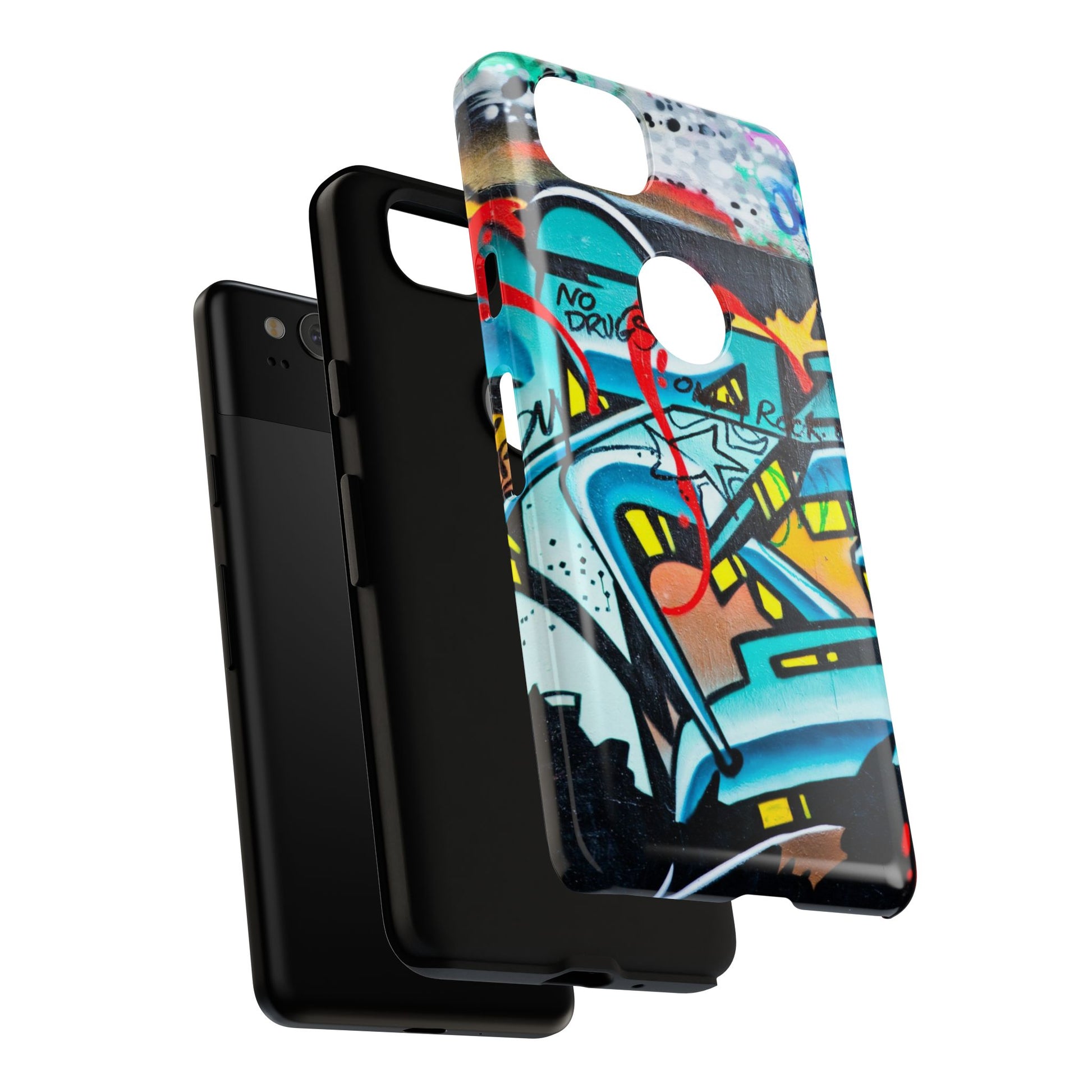 Edgy Phone Case with Graffiti Design, Tough Phone Case for Artists, Urban Style Phone Accessory, Graffiti Art Case, Unique Gift for Teens - FORMO