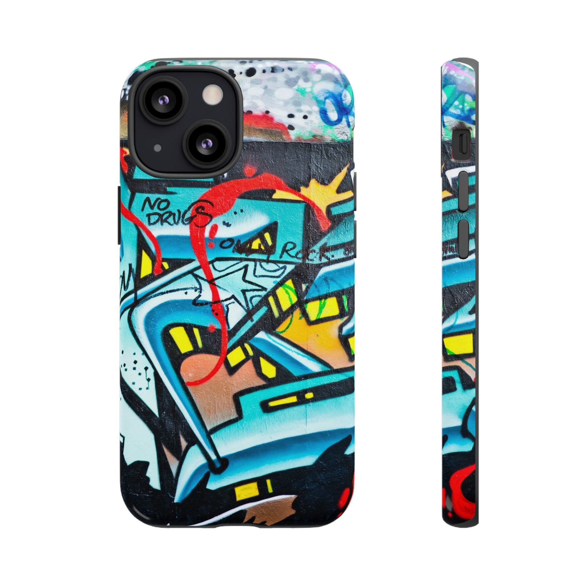 Edgy Phone Case with Graffiti Design, Tough Phone Case for Artists, Urban Style Phone Accessory, Graffiti Art Case, Unique Gift for Teens - FORMO