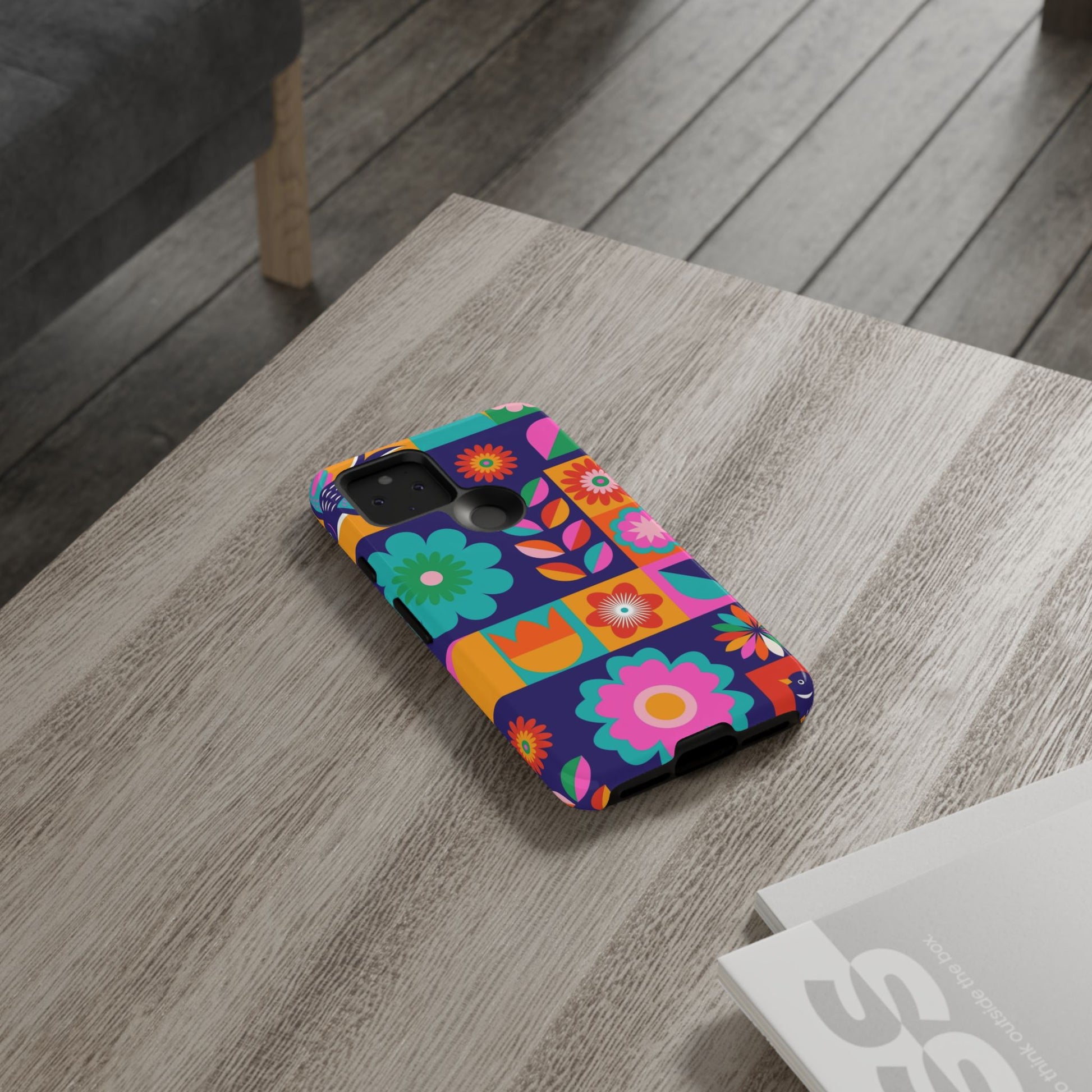 Colorful Floral Phone Case, Tough Cases for Protection, Vibrant Design Cover for Gift, Stylish Cell Phone Accessory, Fun Floral Designs - FORMO
