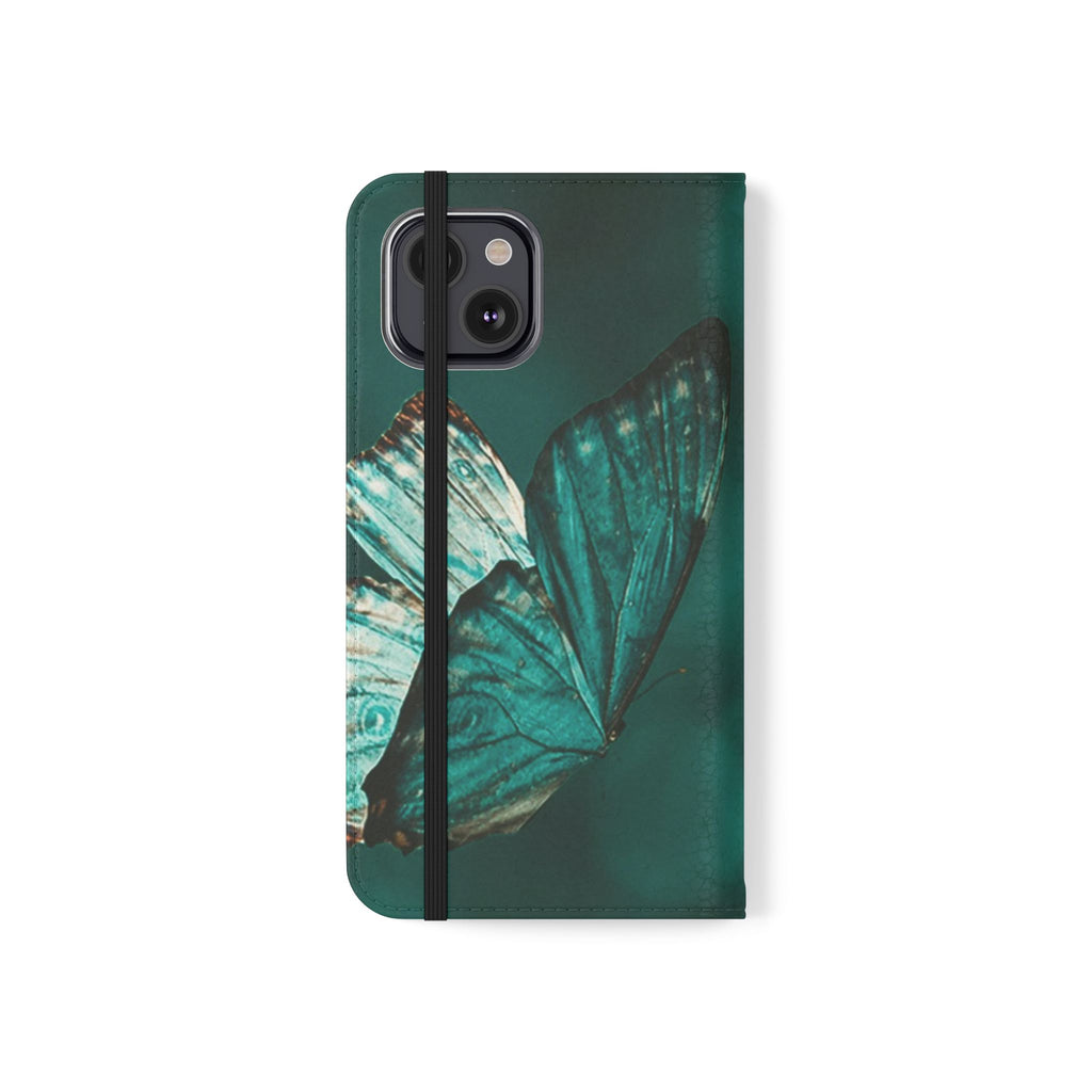 Butterfly Flip Case - Elegant Phone Wallet Cover, Nature Lovers, Gift for Her, Sustainable Fashion, Personalized Mobile Accessory - FORMO