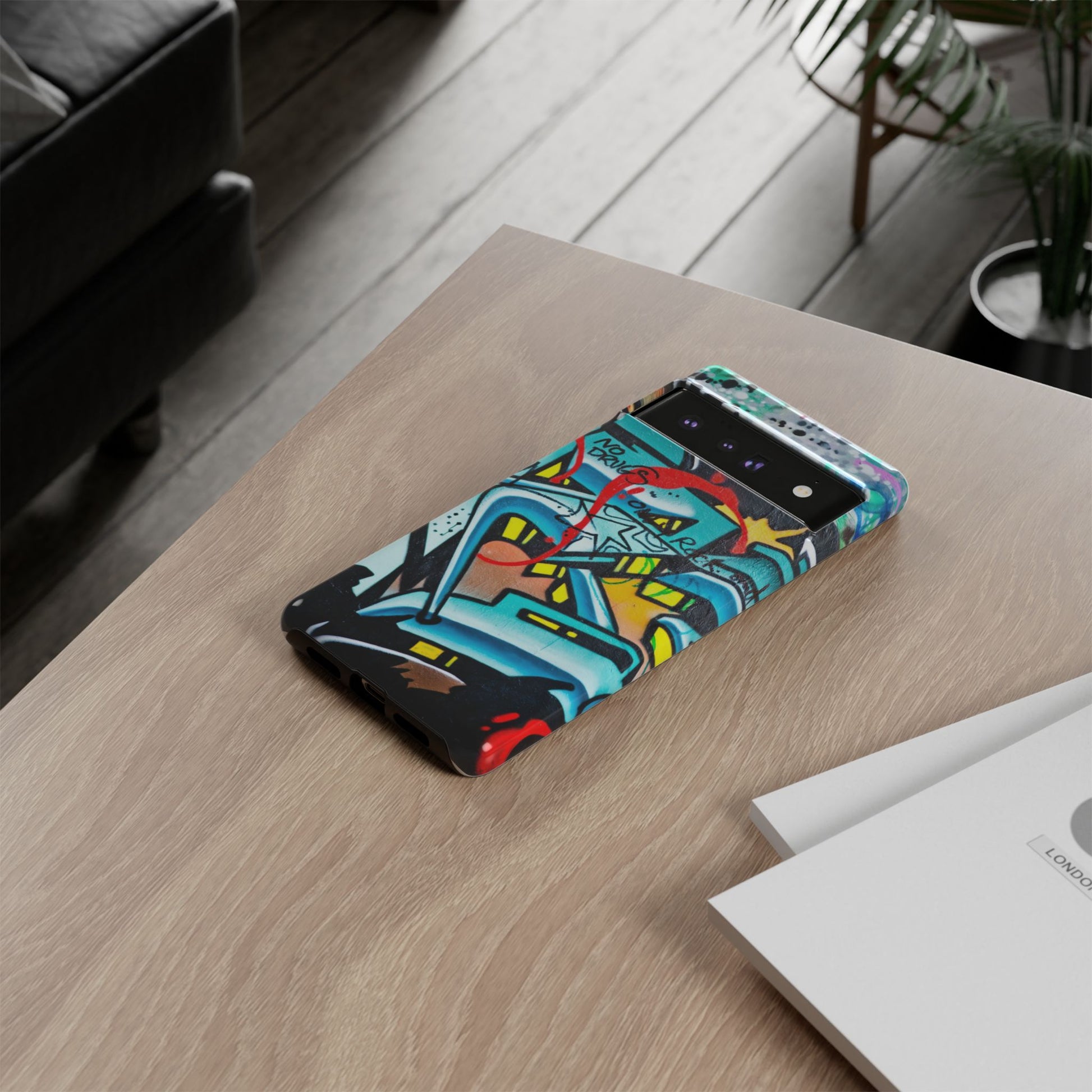 Edgy Phone Case with Graffiti Design, Tough Phone Case for Artists, Urban Style Phone Accessory, Graffiti Art Case, Unique Gift for Teens - FORMO