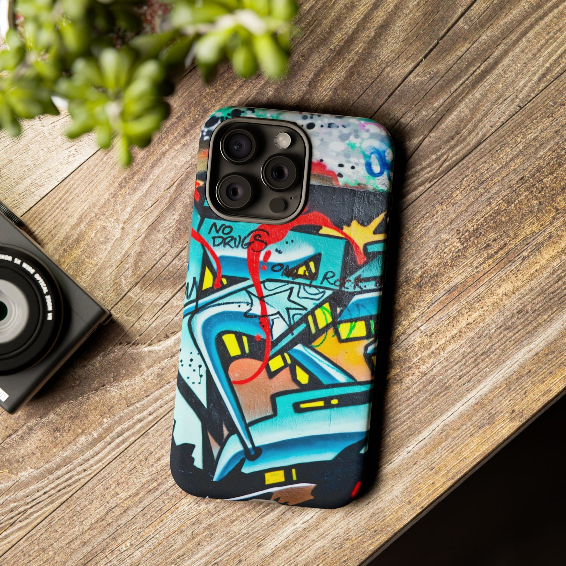 Edgy Phone Case with Graffiti Design, Tough Phone Case for Artists, Urban Style Phone Accessory, Graffiti Art Case, Unique Gift for Teens - FORMO