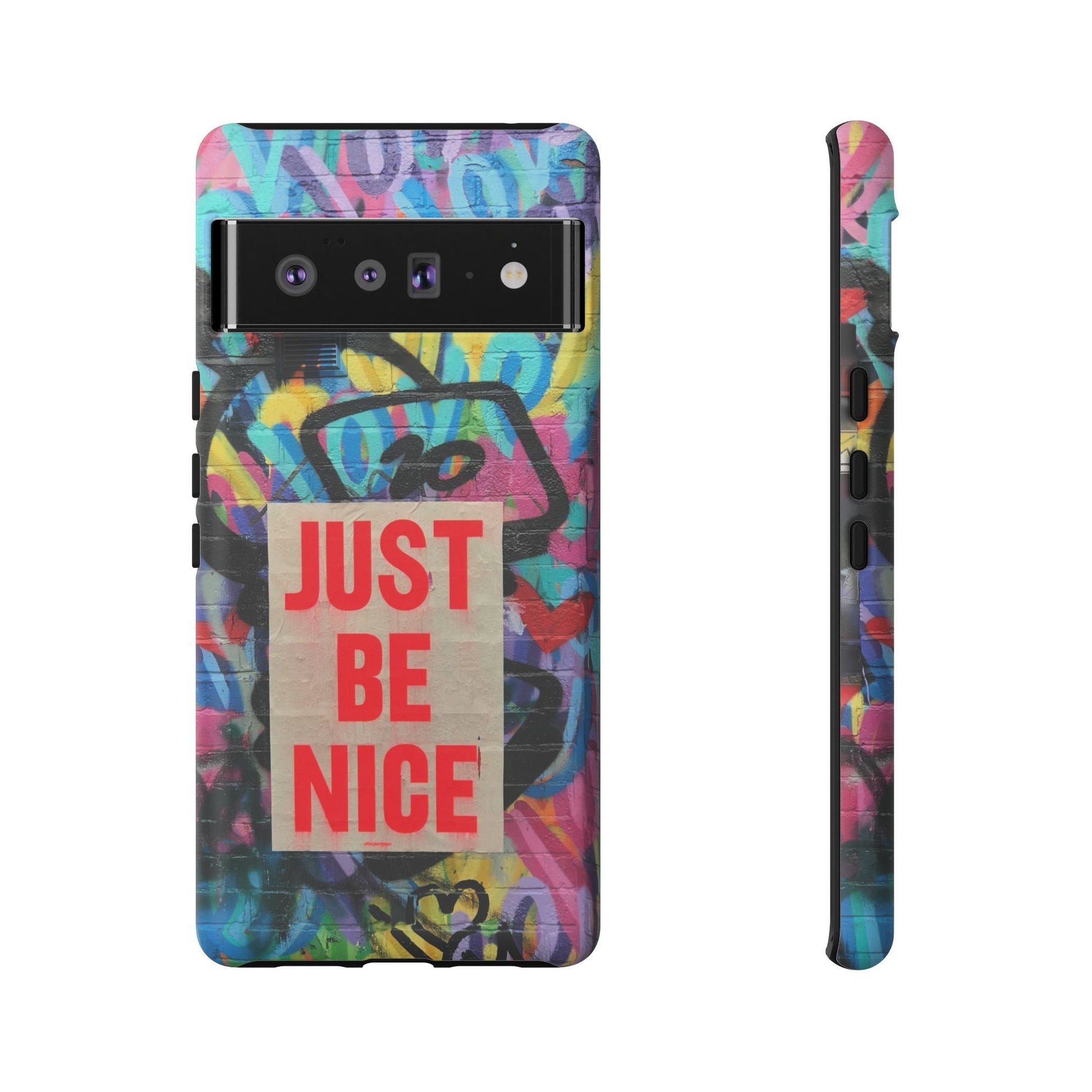 Colorful Phone Case - Just Be Nice Design, Motivational Gift, Phone Accessories, Unique Custom Case, Positive Vibe Tech Gear - FORMO