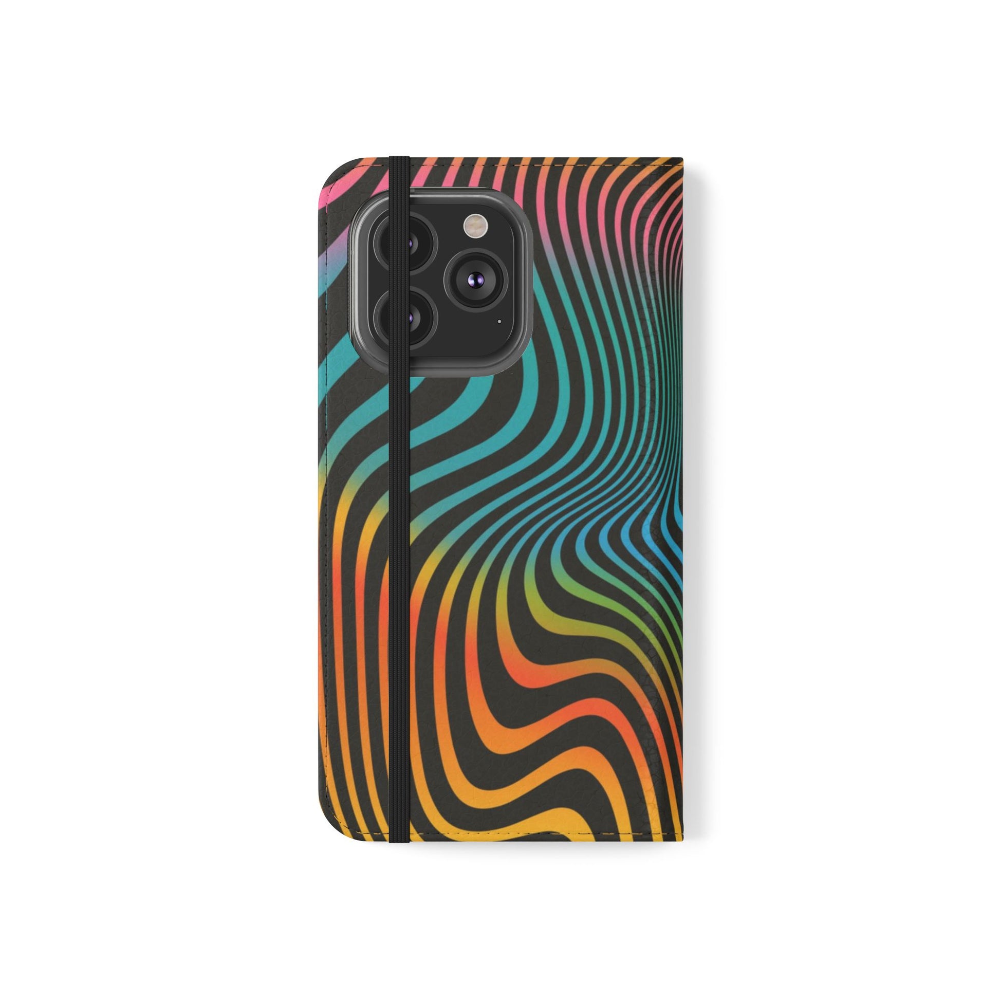 Vibrant Abstract Flip Case for Phone, Colorful Phone Wallet, Trendy Protective Cover, Unique Gift for Tech Lovers, Modern Accessories - FORMO