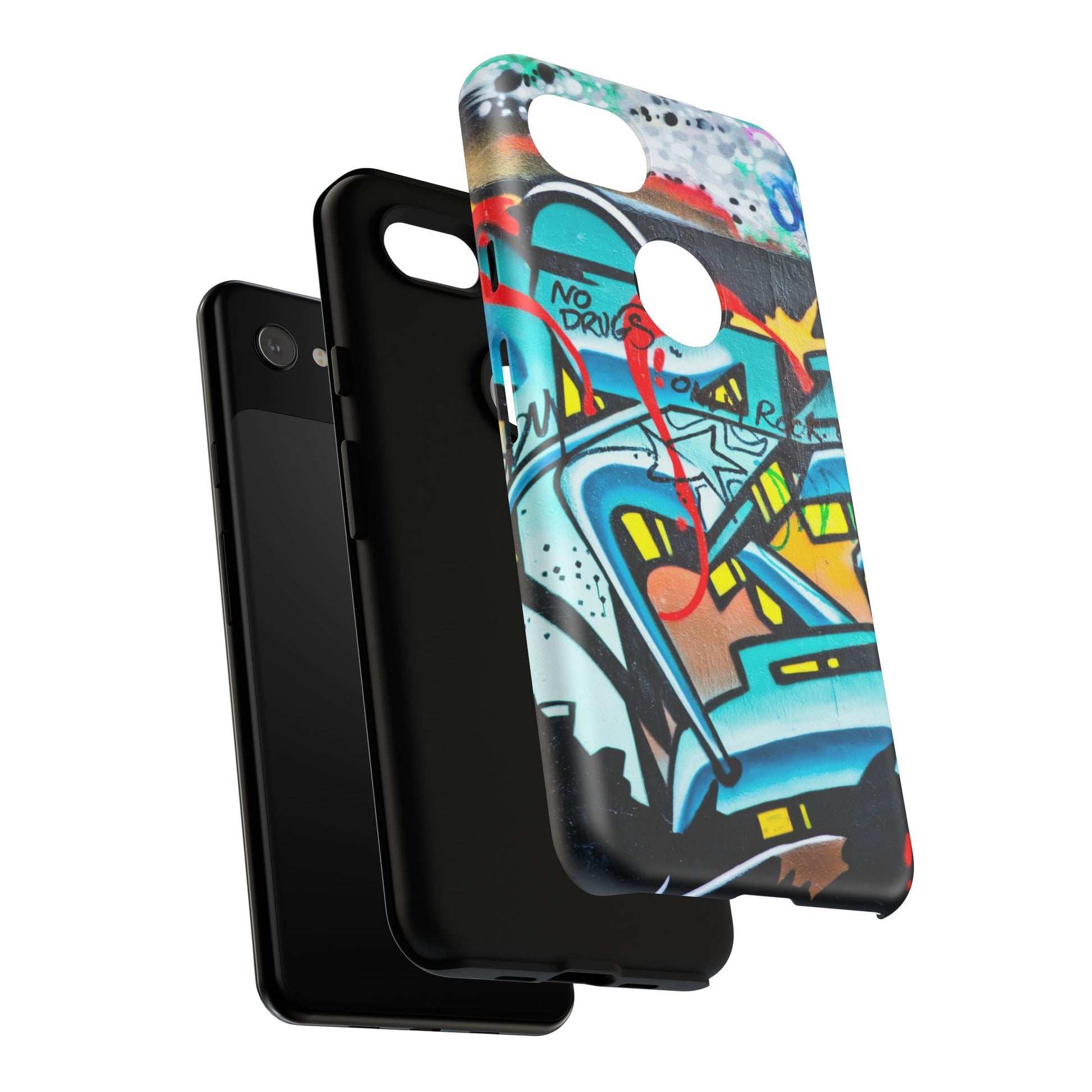 Edgy Phone Case with Graffiti Design, Tough Phone Case for Artists, Urban Style Phone Accessory, Graffiti Art Case, Unique Gift for Teens - FORMO
