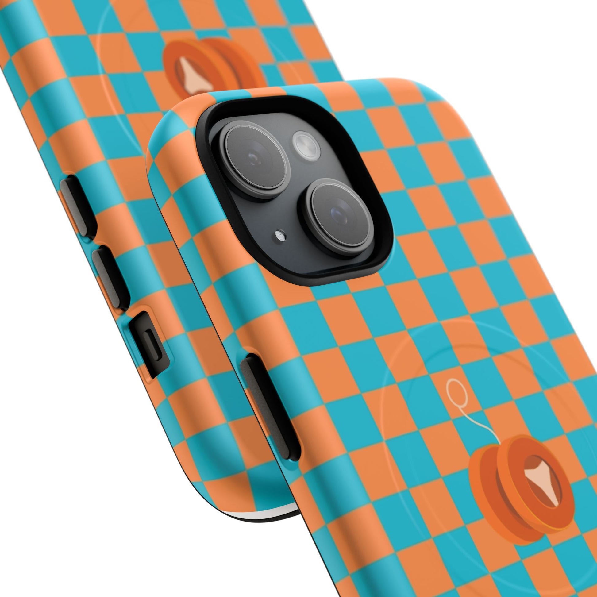 Vibrant Tough Magnetic Phone Case for Protection, Checkerboard Design for Tech Lovers, Gift for Birthdays, Holidays, or Daily Use