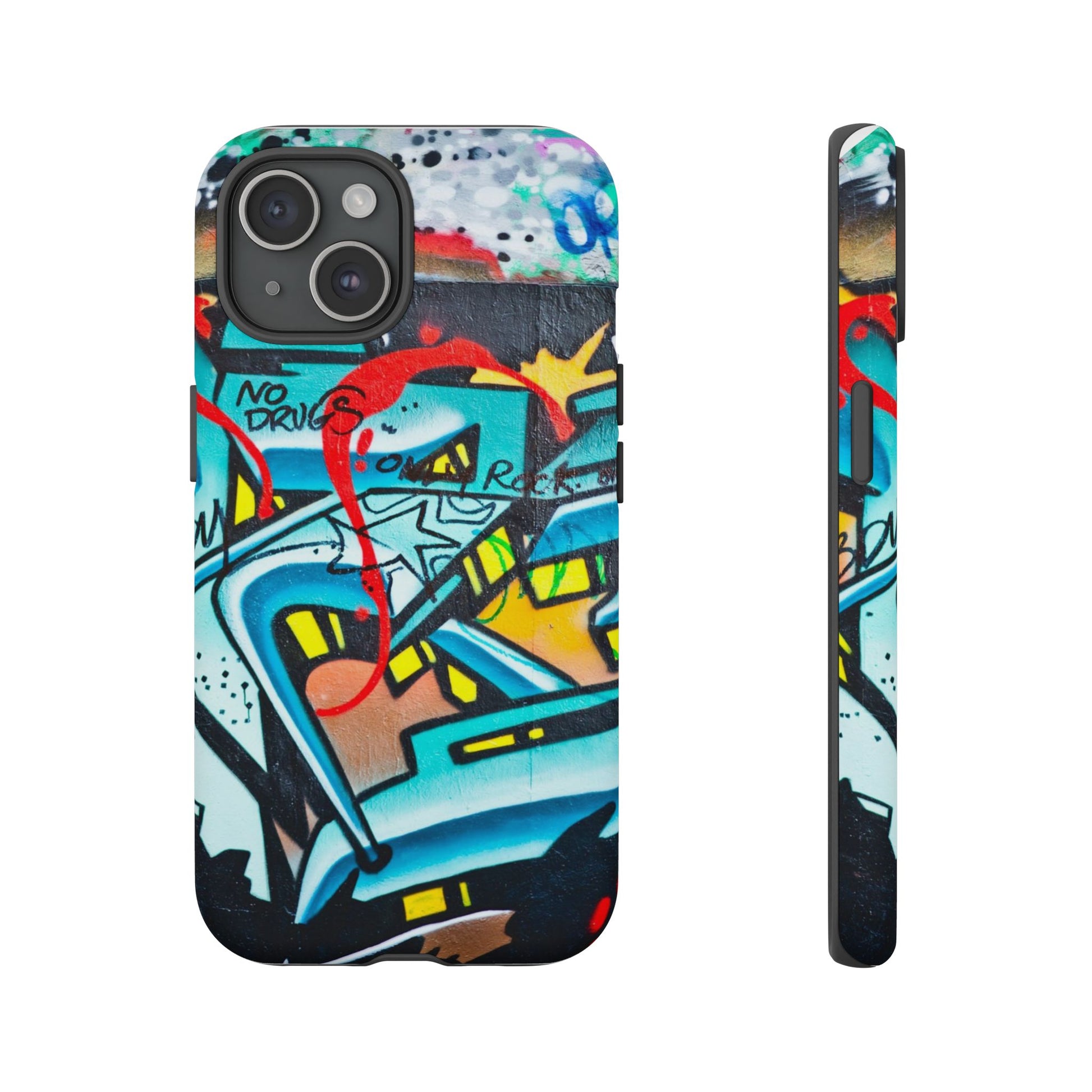 Edgy Phone Case with Graffiti Design, Tough Phone Case for Artists, Urban Style Phone Accessory, Graffiti Art Case, Unique Gift for Teens - FORMO