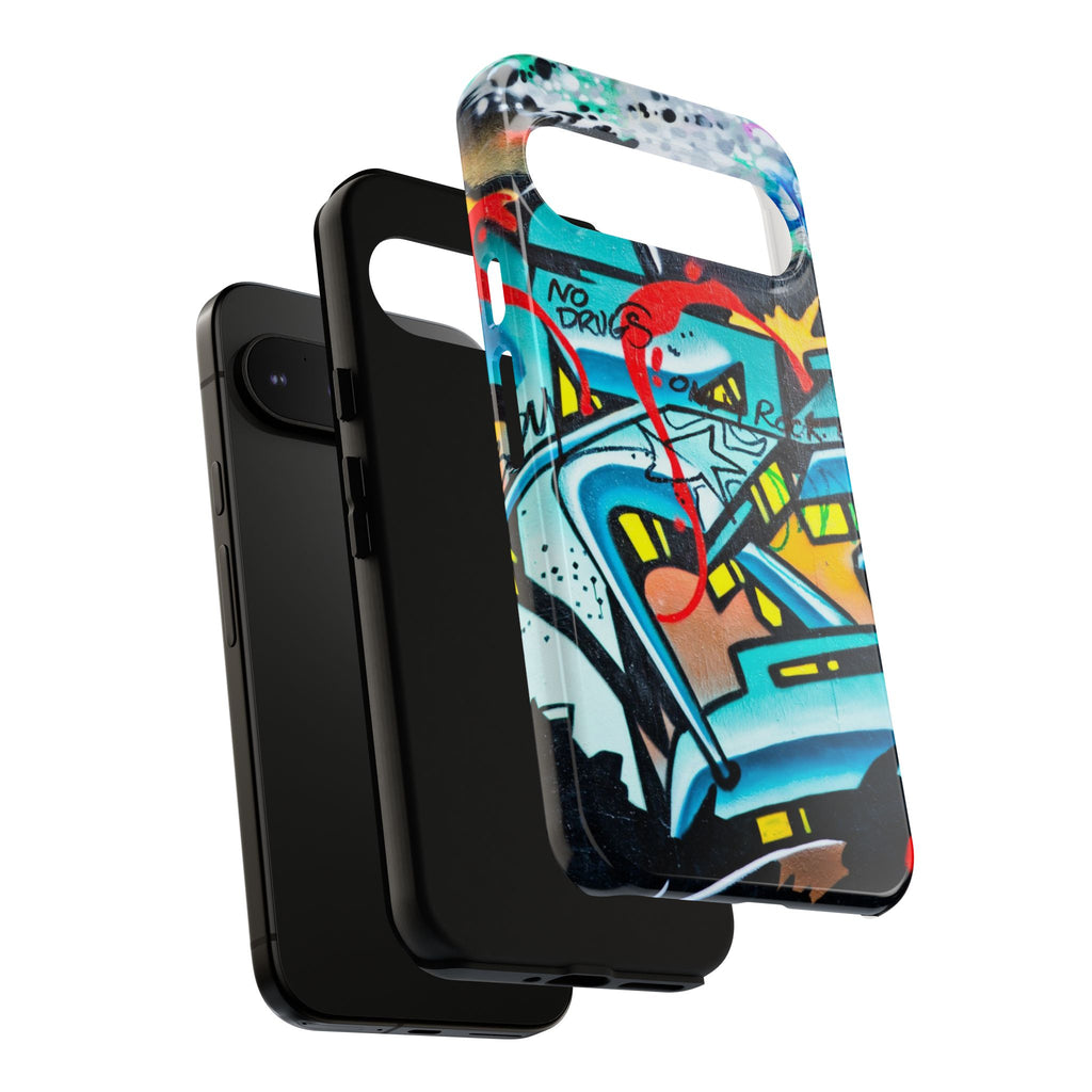 Edgy Phone Case with Graffiti Design, Tough Phone Case for Artists, Urban Style Phone Accessory, Graffiti Art Case, Unique Gift for Teens - FORMO