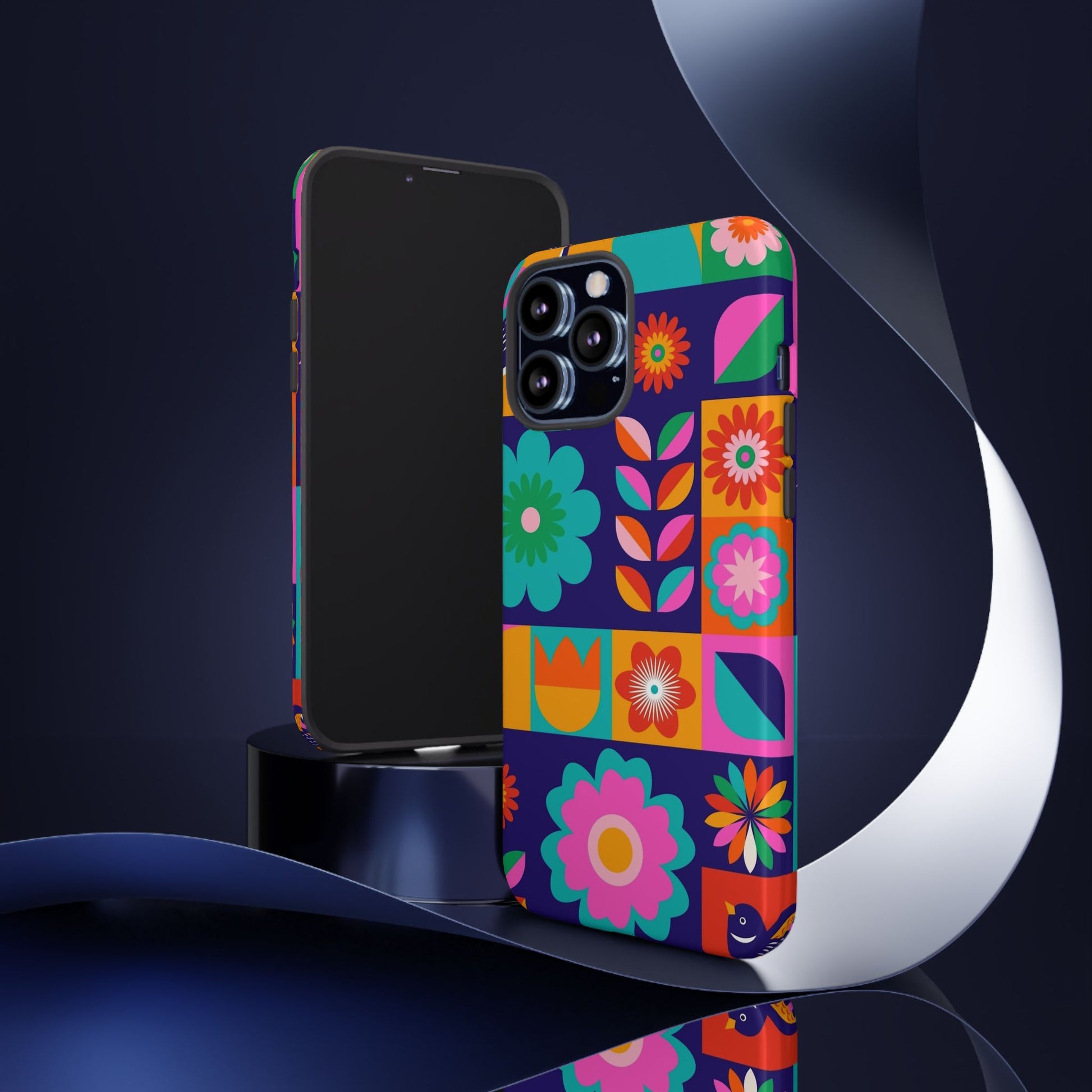 Colorful Floral Phone Case, Tough Cases for Protection, Vibrant Design Cover for Gift, Stylish Cell Phone Accessory, Fun Floral Designs - FORMO