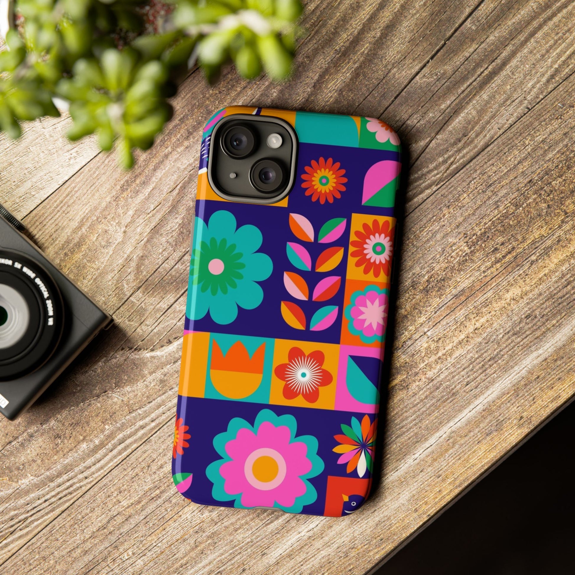 Colorful Floral Phone Case, Tough Cases for Protection, Vibrant Design Cover for Gift, Stylish Cell Phone Accessory, Fun Floral Designs - FORMO