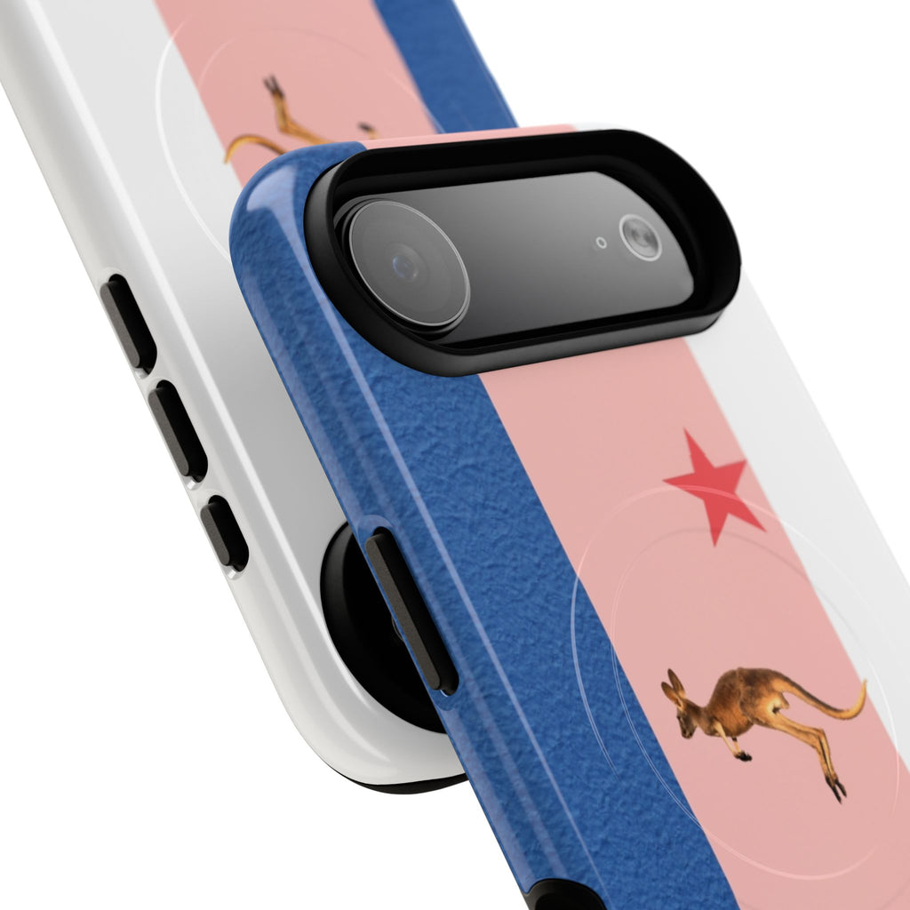 Kangaroo Flag Magnetic Phone Case, Tough Phone Cover, Australian Pride Accessory, Travel Gift, Fun Statement Case