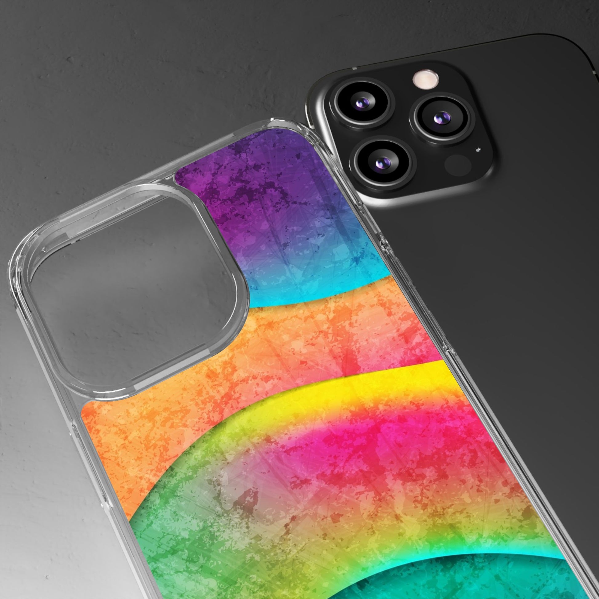 Rainbow Pattern Clear Phone Case (iPhone & Samsung Compatible) - FORMO