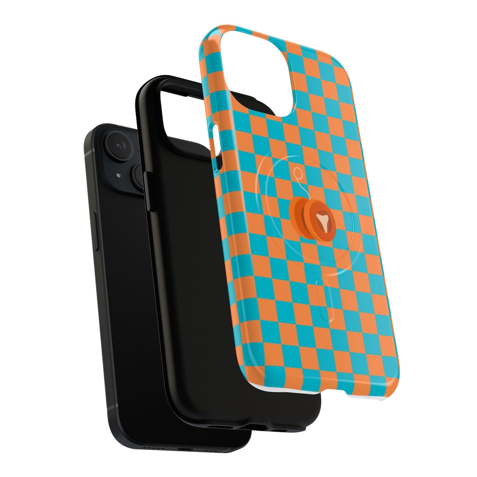 Vibrant Tough Magnetic Phone Case for Protection, Checkerboard Design for Tech Lovers, Gift for Birthdays, Holidays, or Daily Use