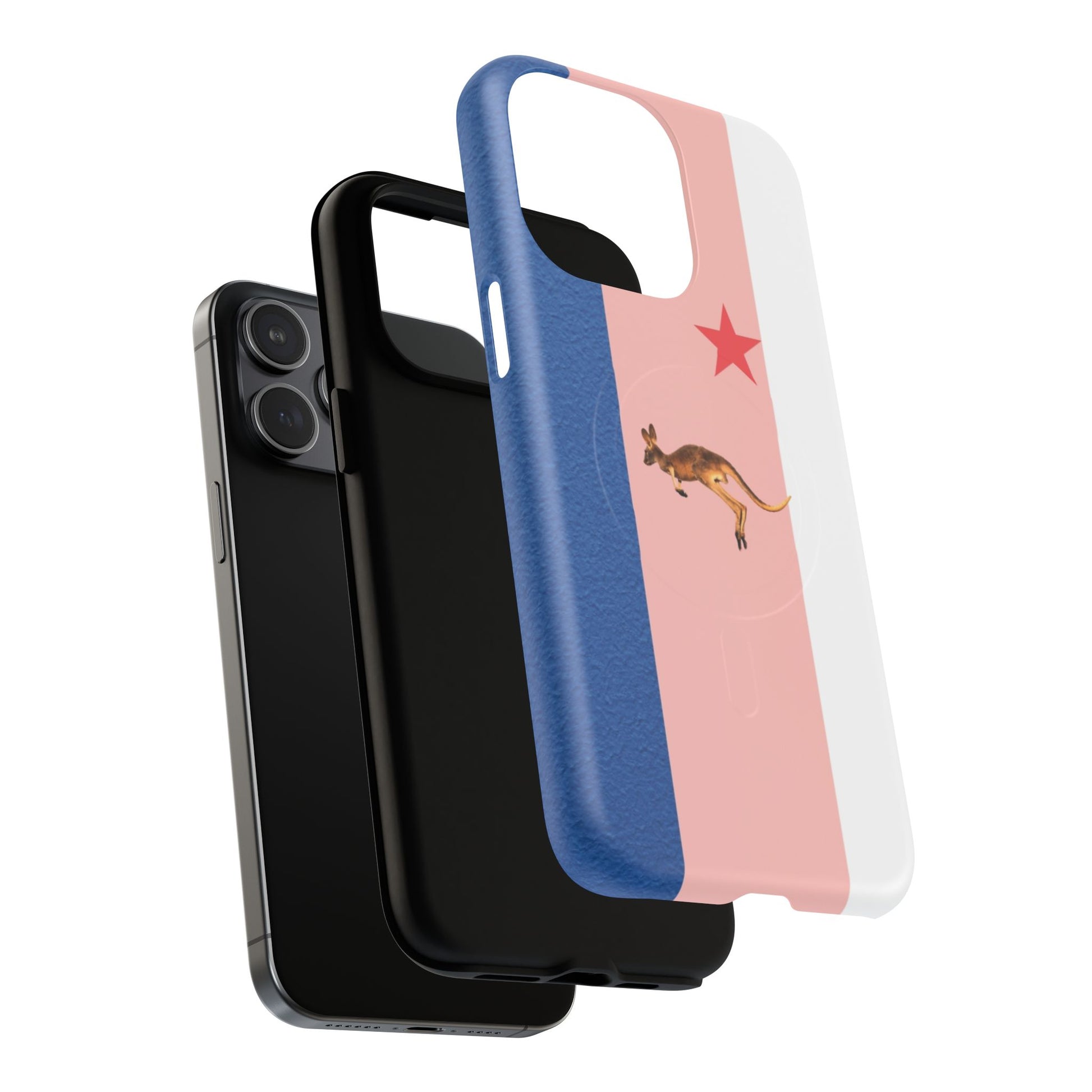 Kangaroo Flag Magnetic Phone Case, Tough Phone Cover, Australian Pride Accessory, Travel Gift, Fun Statement Case
