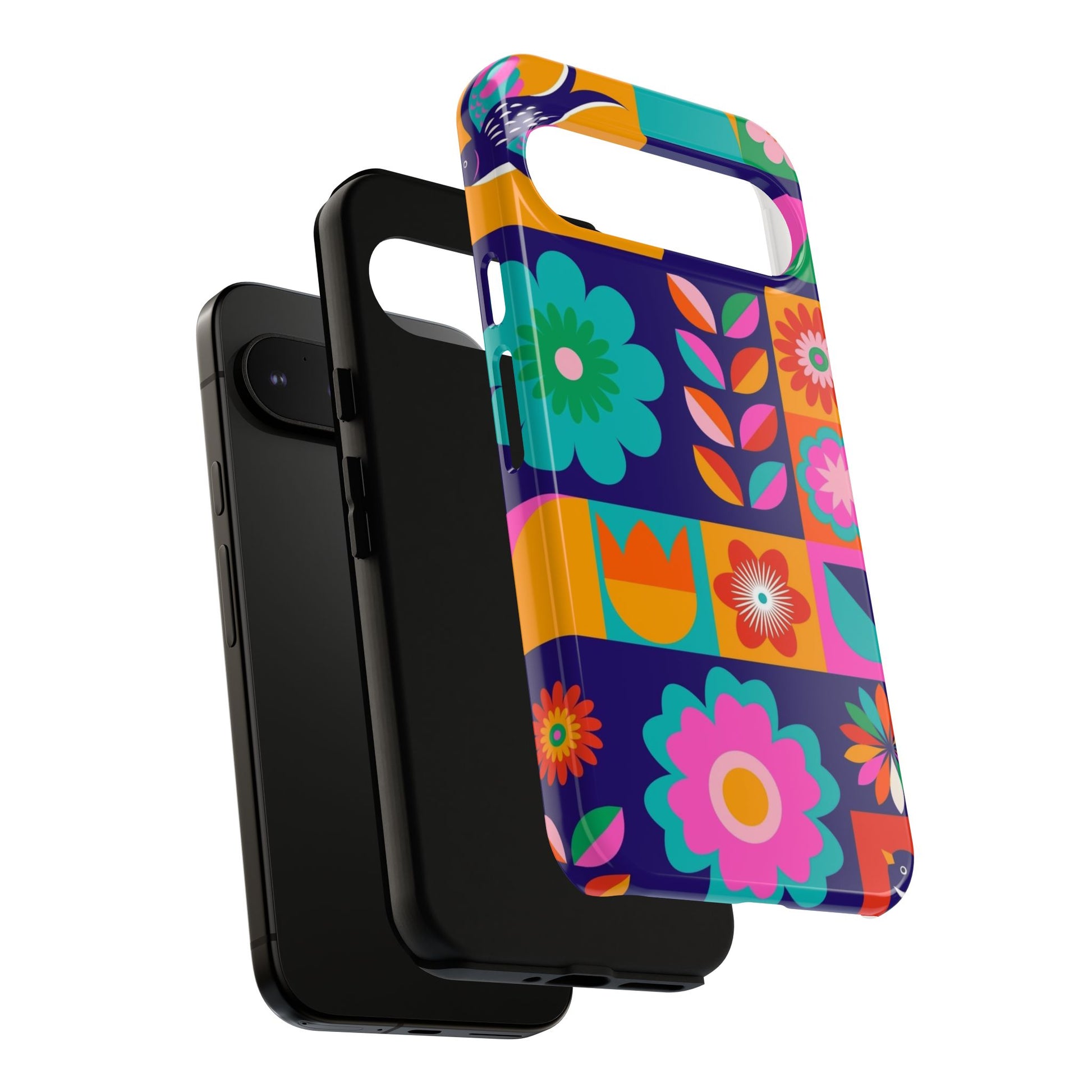 Colorful Floral Phone Case, Tough Cases for Protection, Vibrant Design Cover for Gift, Stylish Cell Phone Accessory, Fun Floral Designs - FORMO