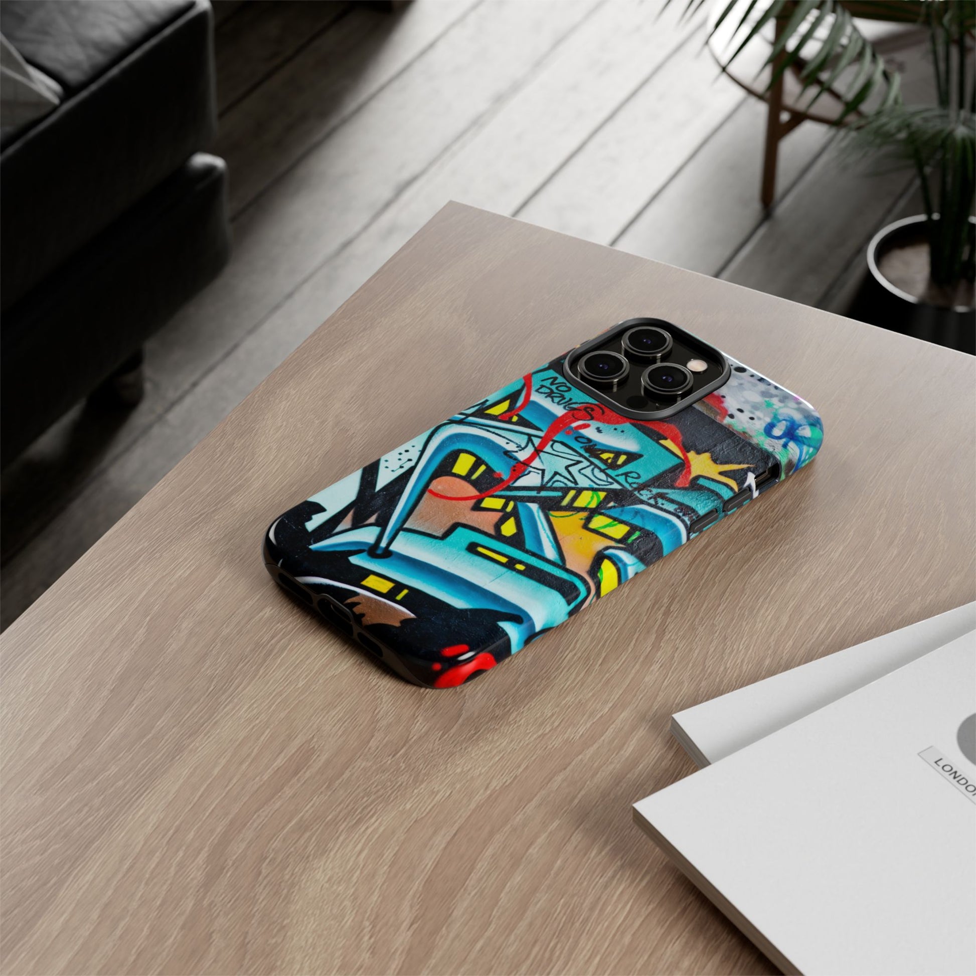 Edgy Phone Case with Graffiti Design, Tough Phone Case for Artists, Urban Style Phone Accessory, Graffiti Art Case, Unique Gift for Teens - FORMO