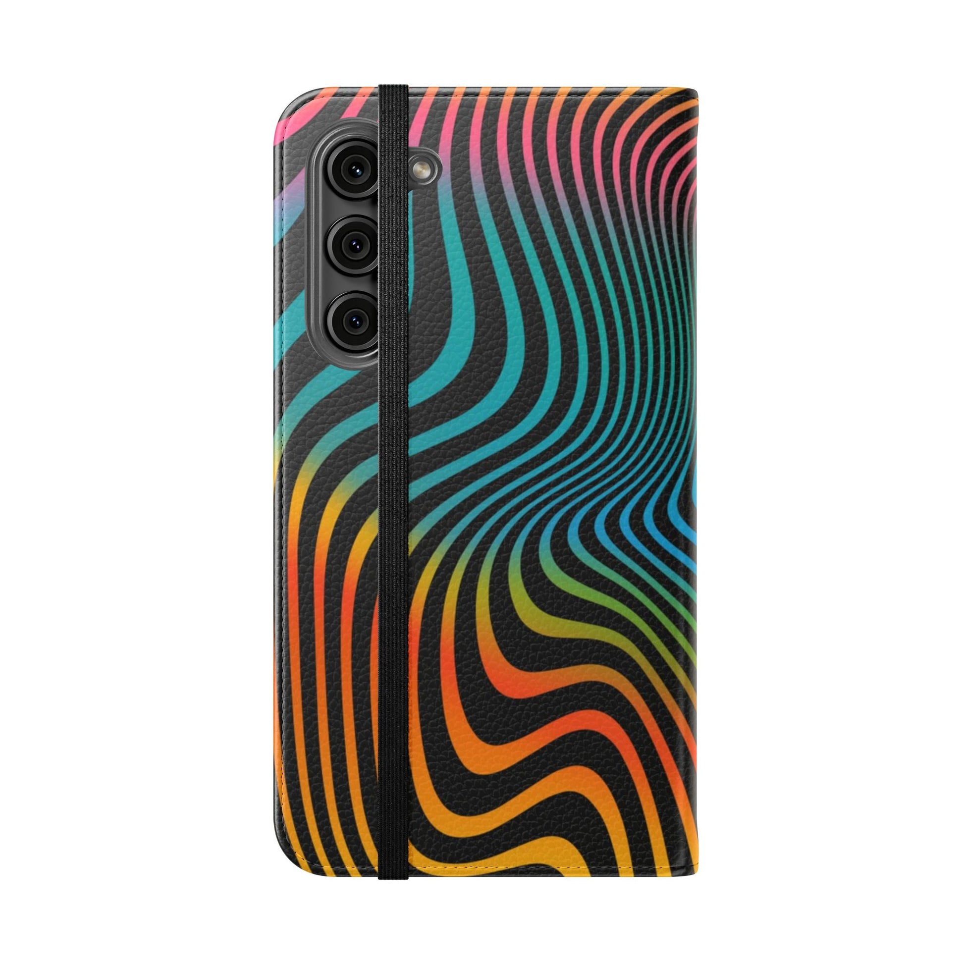 Vibrant Abstract Flip Case for Phone, Colorful Phone Wallet, Trendy Protective Cover, Unique Gift for Tech Lovers, Modern Accessories - FORMO
