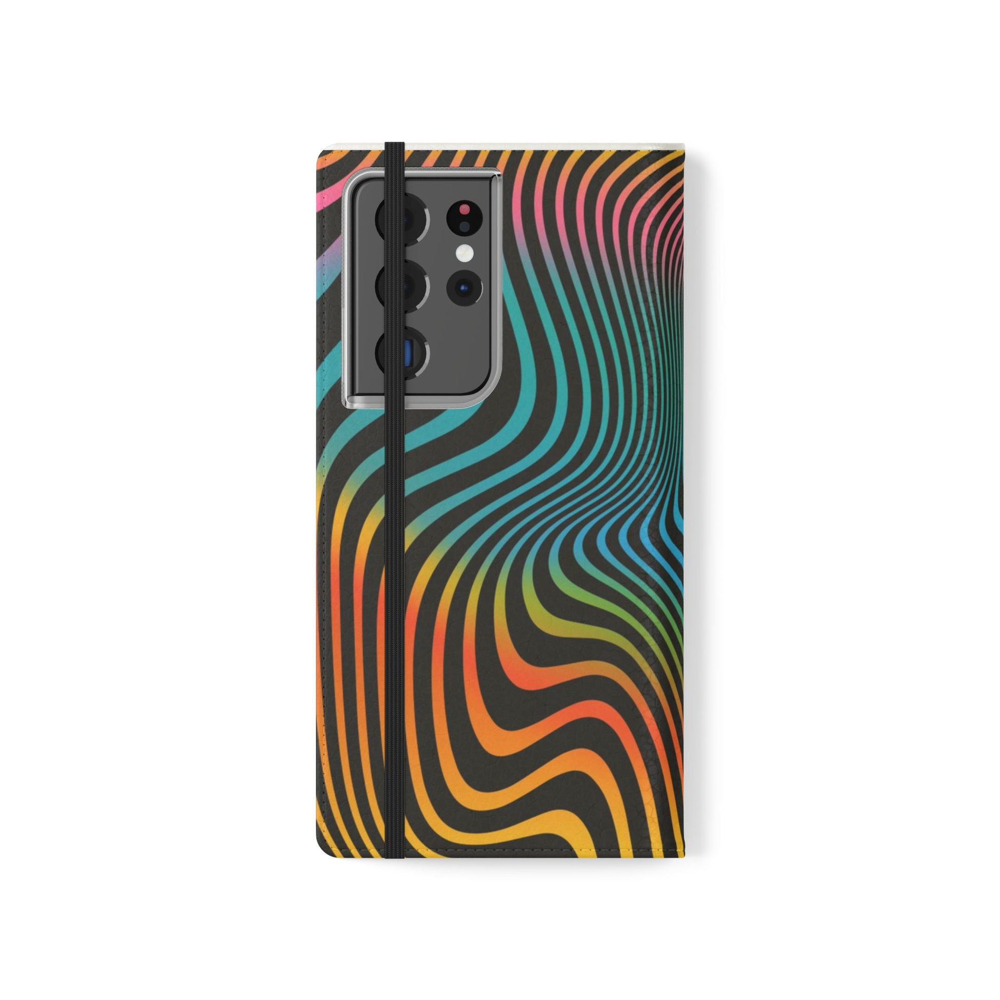 Vibrant Abstract Flip Case for Phone, Colorful Phone Wallet, Trendy Protective Cover, Unique Gift for Tech Lovers, Modern Accessories - FORMO