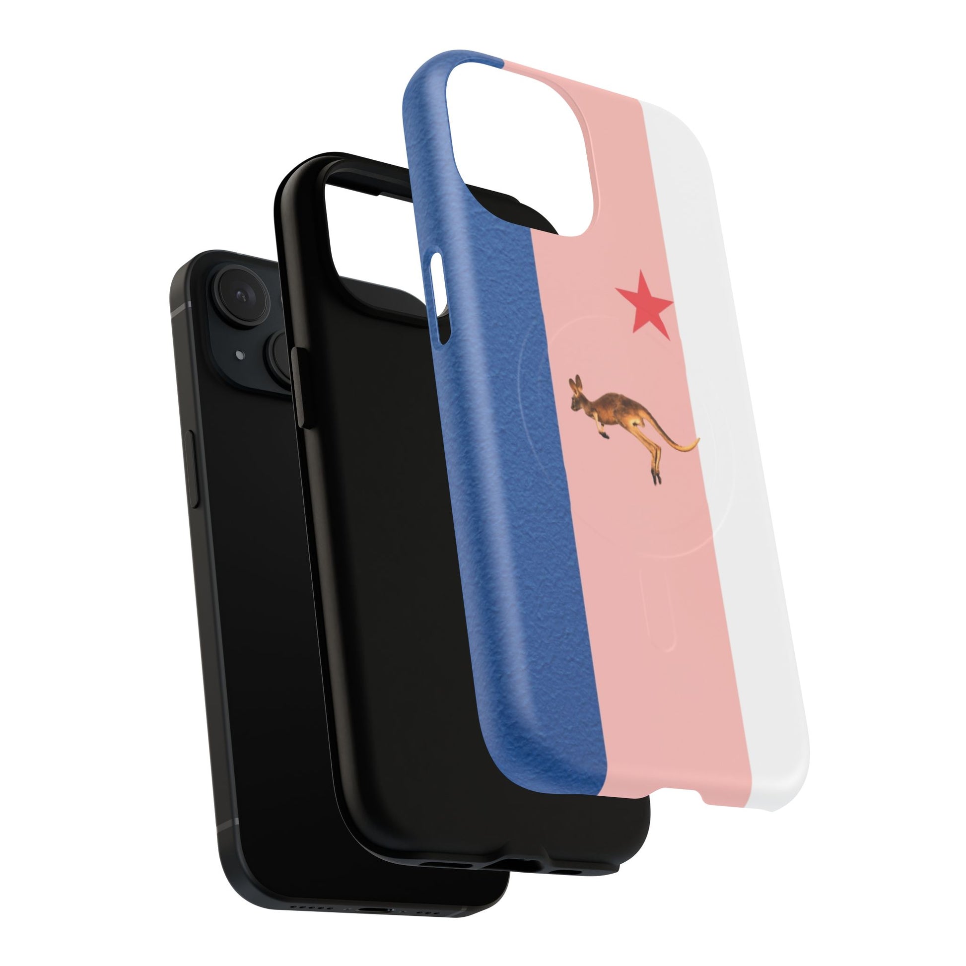 Kangaroo Flag Magnetic Phone Case, Tough Phone Cover, Australian Pride Accessory, Travel Gift, Fun Statement Case