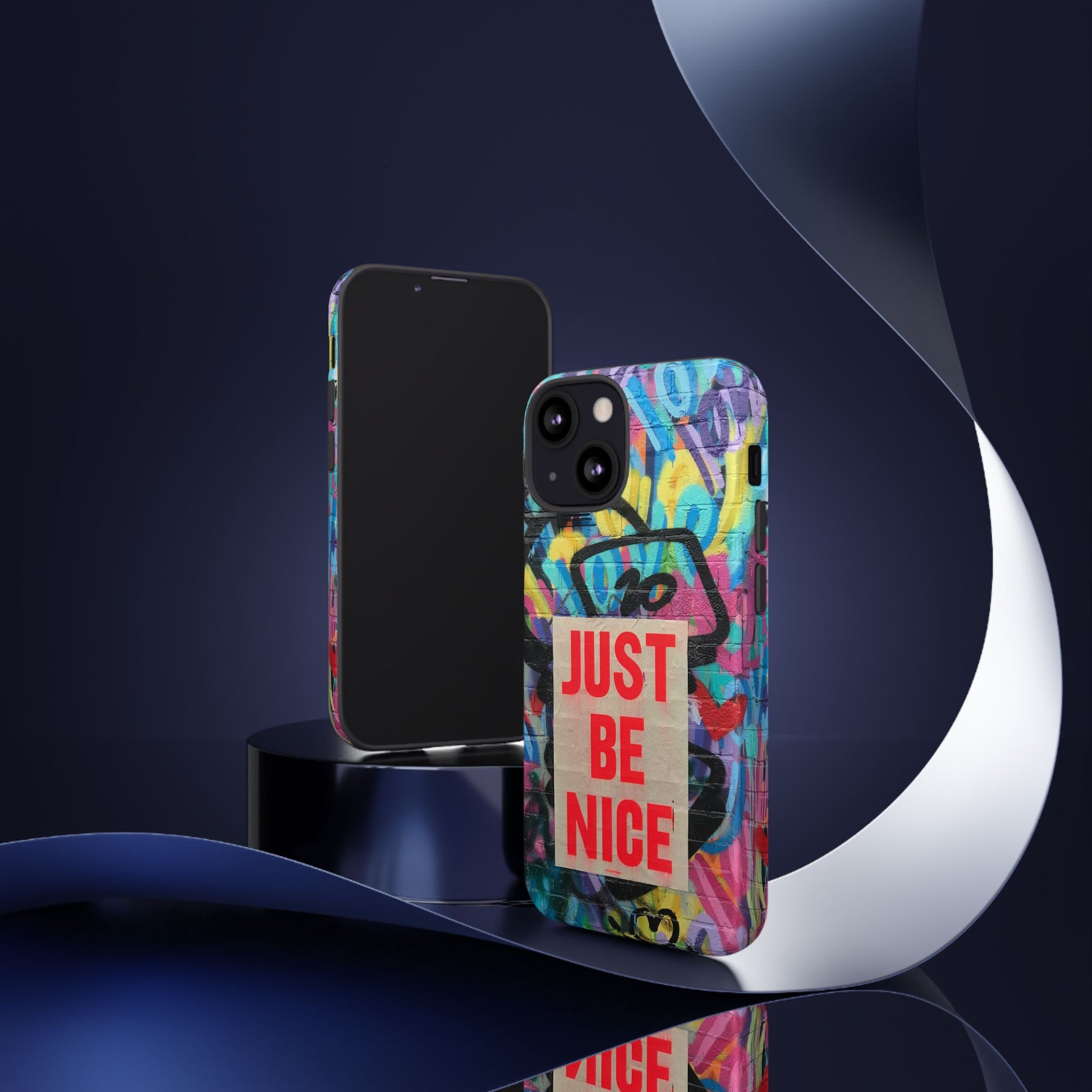 Colorful Phone Case - Just Be Nice Design, Motivational Gift, Phone Accessories, Unique Custom Case, Positive Vibe Tech Gear - FORMO