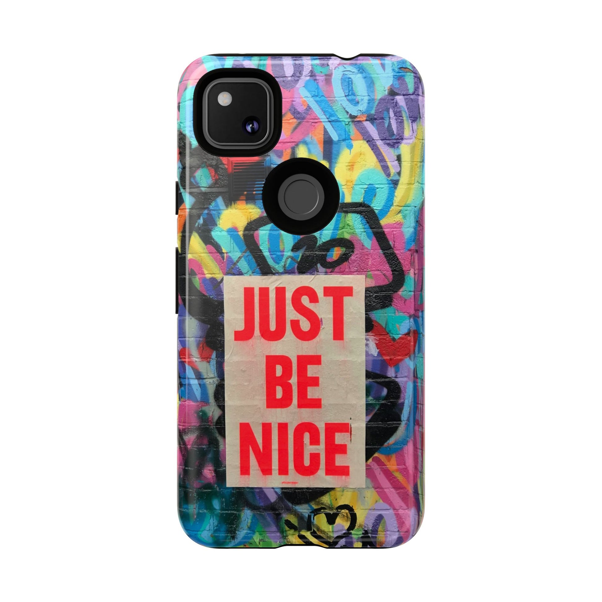 Colorful Phone Case - Just Be Nice Design, Motivational Gift, Phone Accessories, Unique Custom Case, Positive Vibe Tech Gear - FORMO