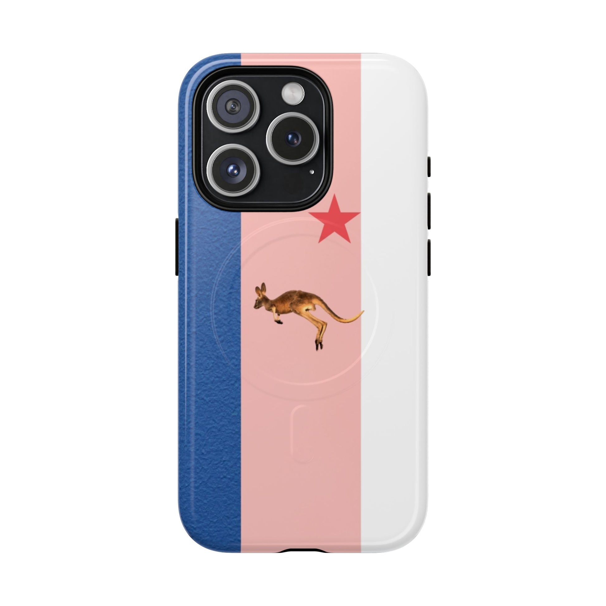 Kangaroo Flag Magnetic Phone Case, Tough Phone Cover, Australian Pride Accessory, Travel Gift, Fun Statement Case