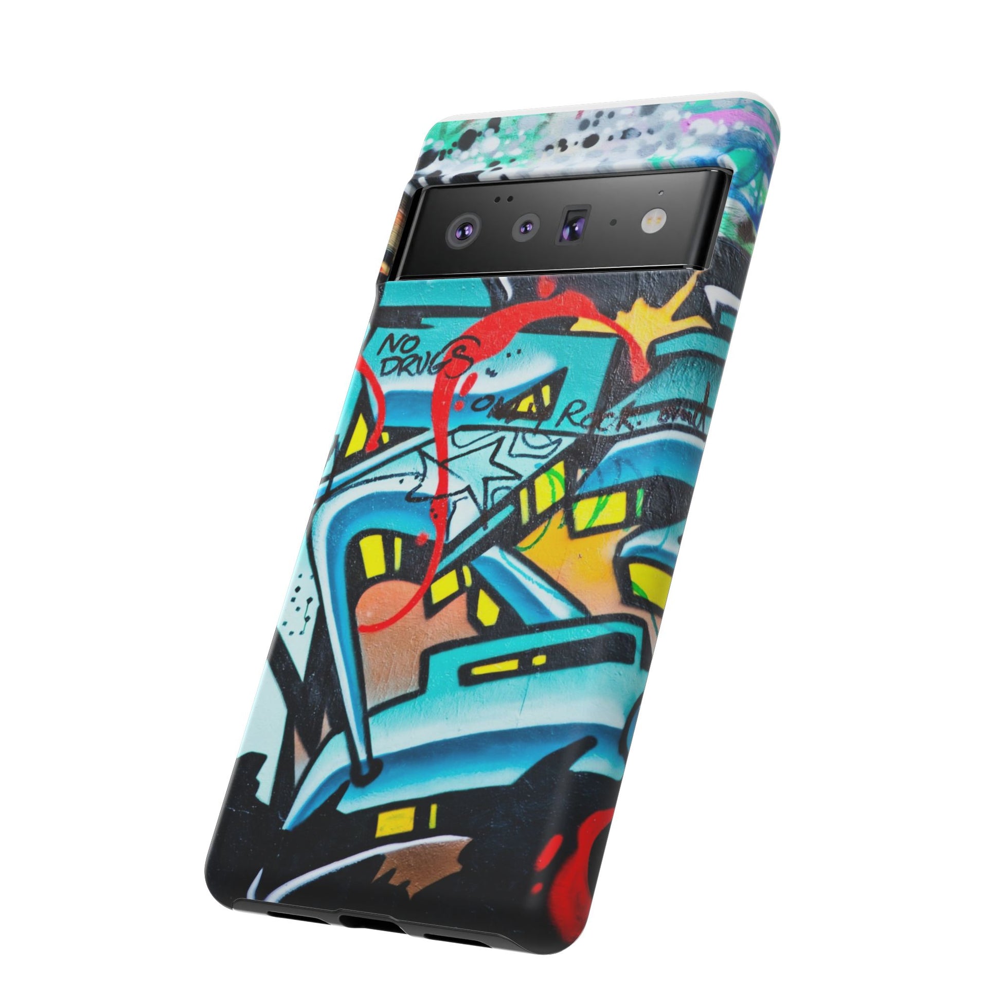 Edgy Phone Case with Graffiti Design, Tough Phone Case for Artists, Urban Style Phone Accessory, Graffiti Art Case, Unique Gift for Teens - FORMO