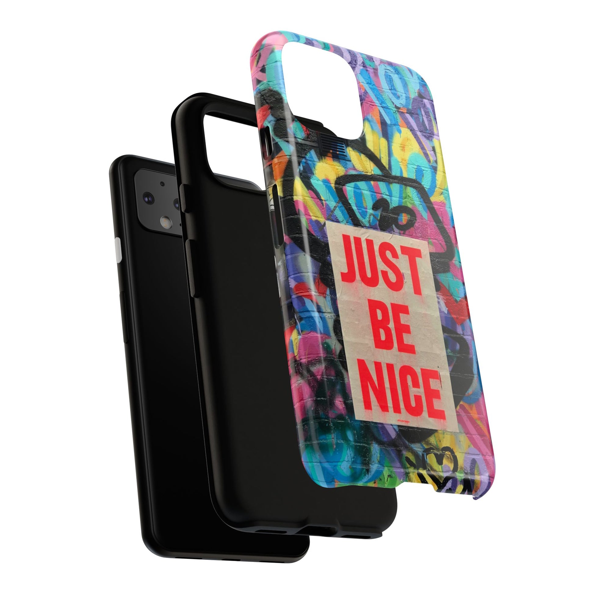 Colorful Phone Case - Just Be Nice Design, Motivational Gift, Phone Accessories, Unique Custom Case, Positive Vibe Tech Gear - FORMO