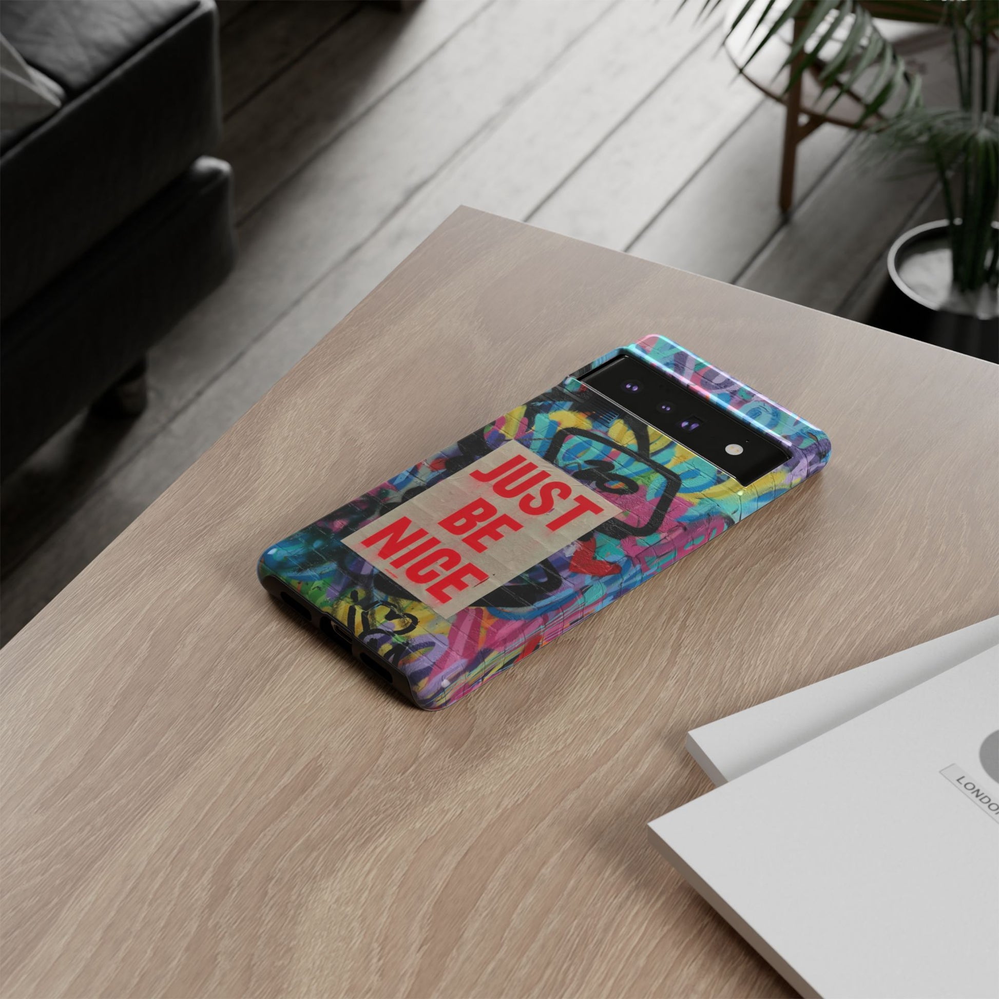 Colorful Phone Case - Just Be Nice Design, Motivational Gift, Phone Accessories, Unique Custom Case, Positive Vibe Tech Gear - FORMO