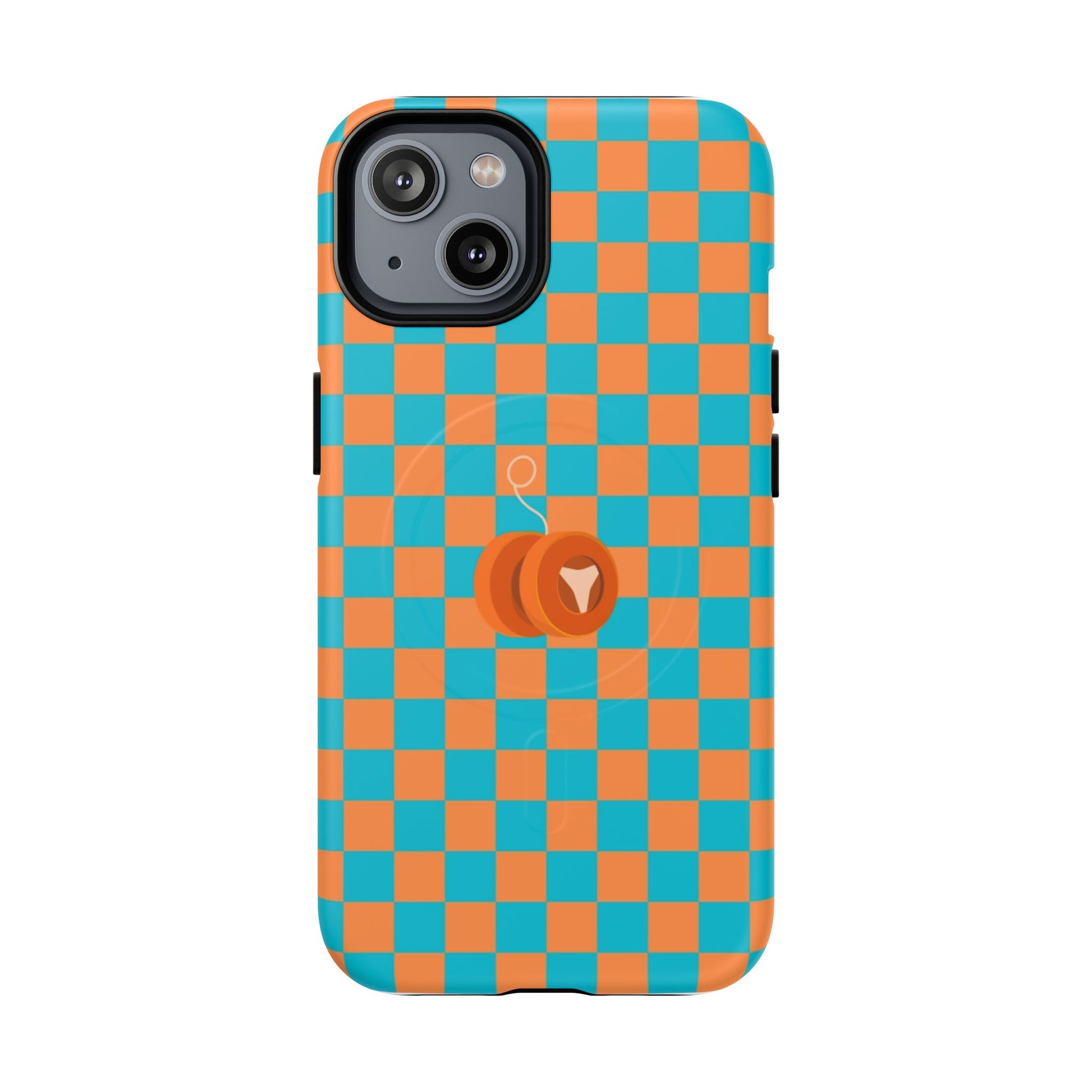 Vibrant Tough Magnetic Phone Case for Protection, Checkerboard Design for Tech Lovers, Gift for Birthdays, Holidays, or Daily Use