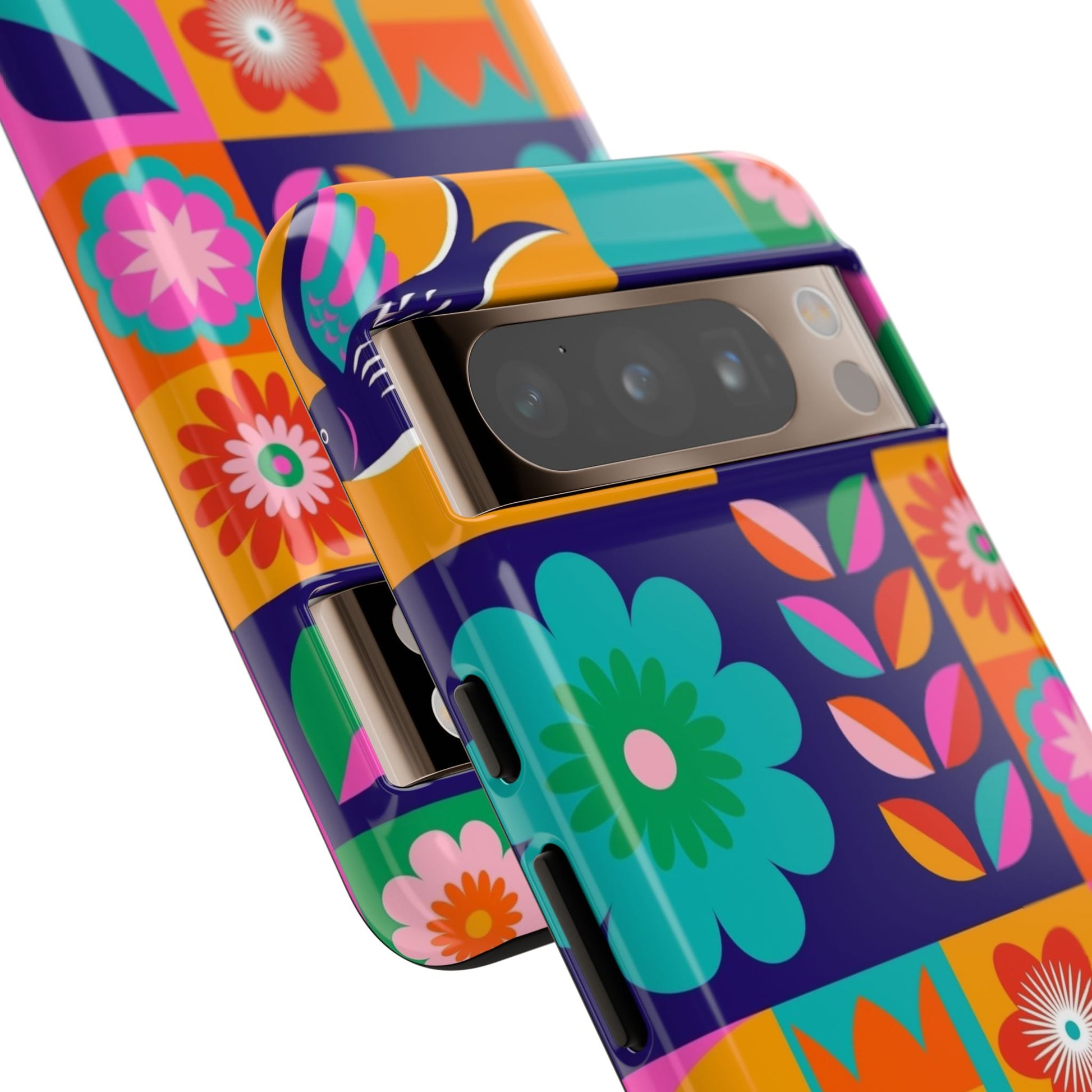 Colorful Floral Phone Case, Tough Cases for Protection, Vibrant Design Cover for Gift, Stylish Cell Phone Accessory, Fun Floral Designs - FORMO