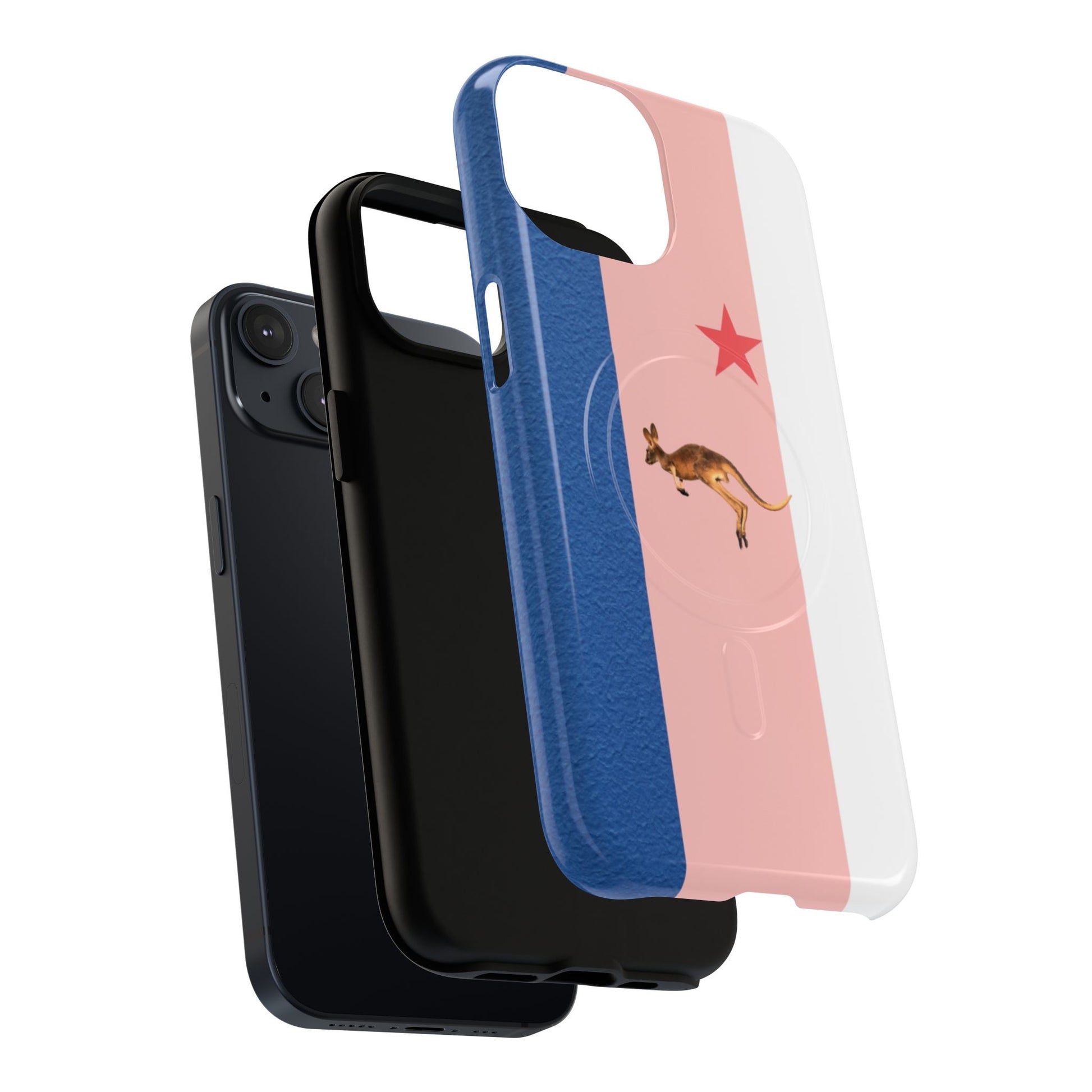 Kangaroo Flag Magnetic Phone Case, Tough Phone Cover, Australian Pride Accessory, Travel Gift, Fun Statement Case