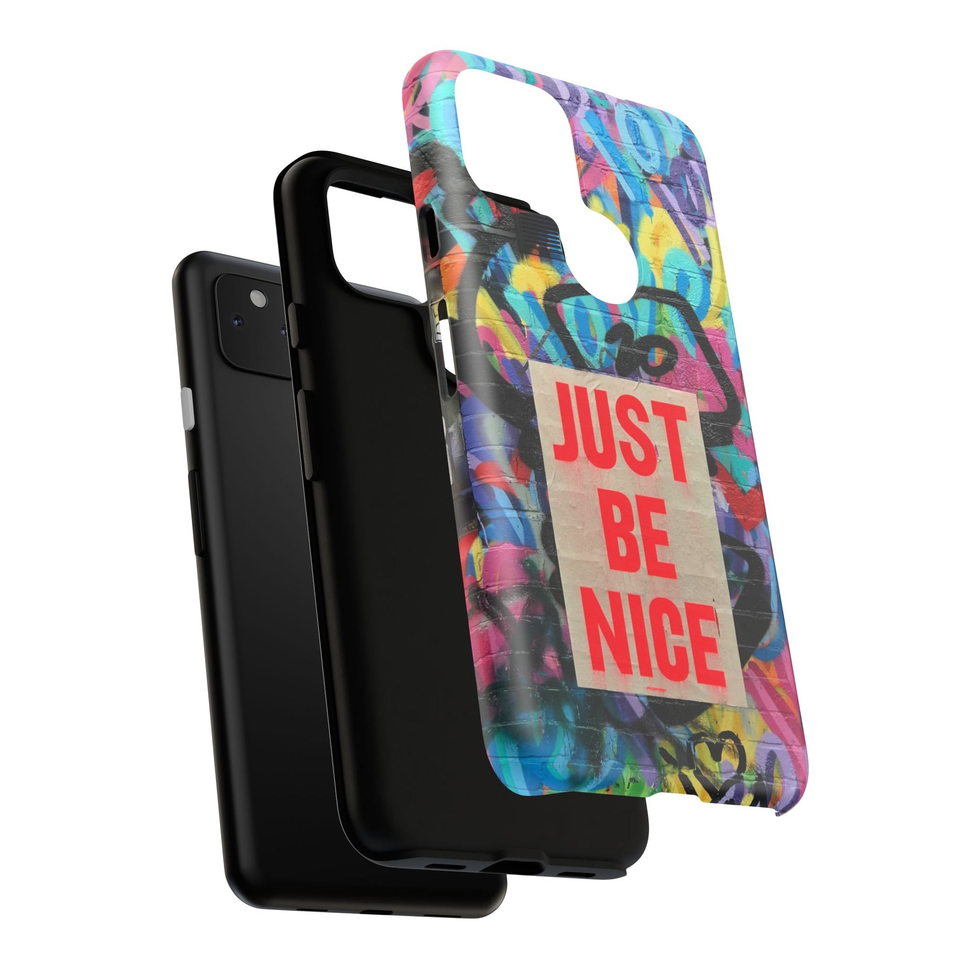 Colorful Phone Case - Just Be Nice Design, Motivational Gift, Phone Accessories, Unique Custom Case, Positive Vibe Tech Gear - FORMO