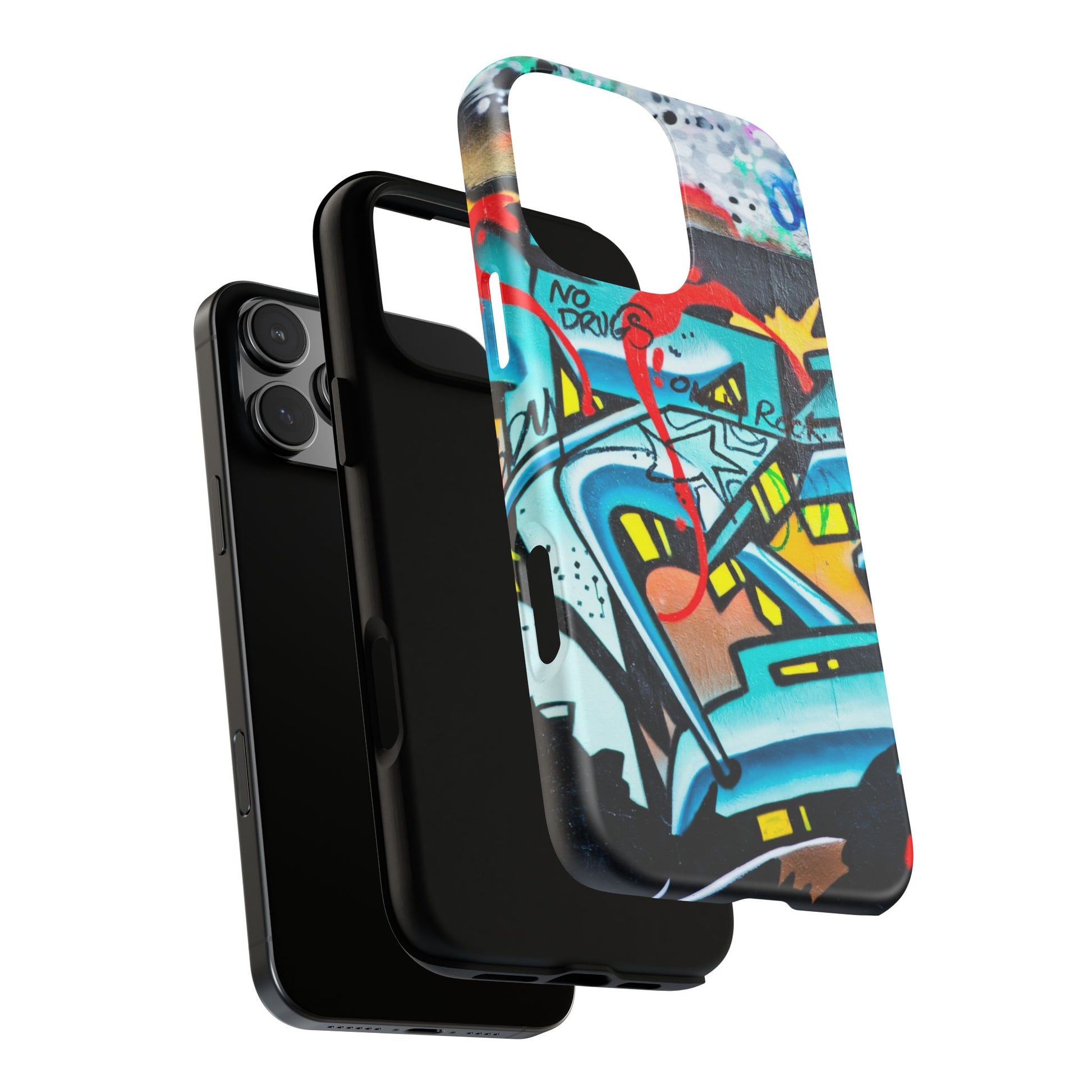 Edgy Phone Case with Graffiti Design, Tough Phone Case for Artists, Urban Style Phone Accessory, Graffiti Art Case, Unique Gift for Teens - FORMO