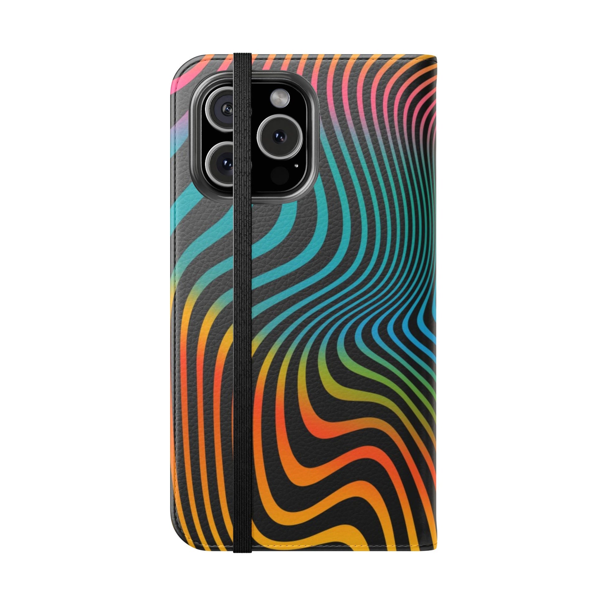 Vibrant Abstract Flip Case for Phone, Colorful Phone Wallet, Trendy Protective Cover, Unique Gift for Tech Lovers, Modern Accessories - FORMO
