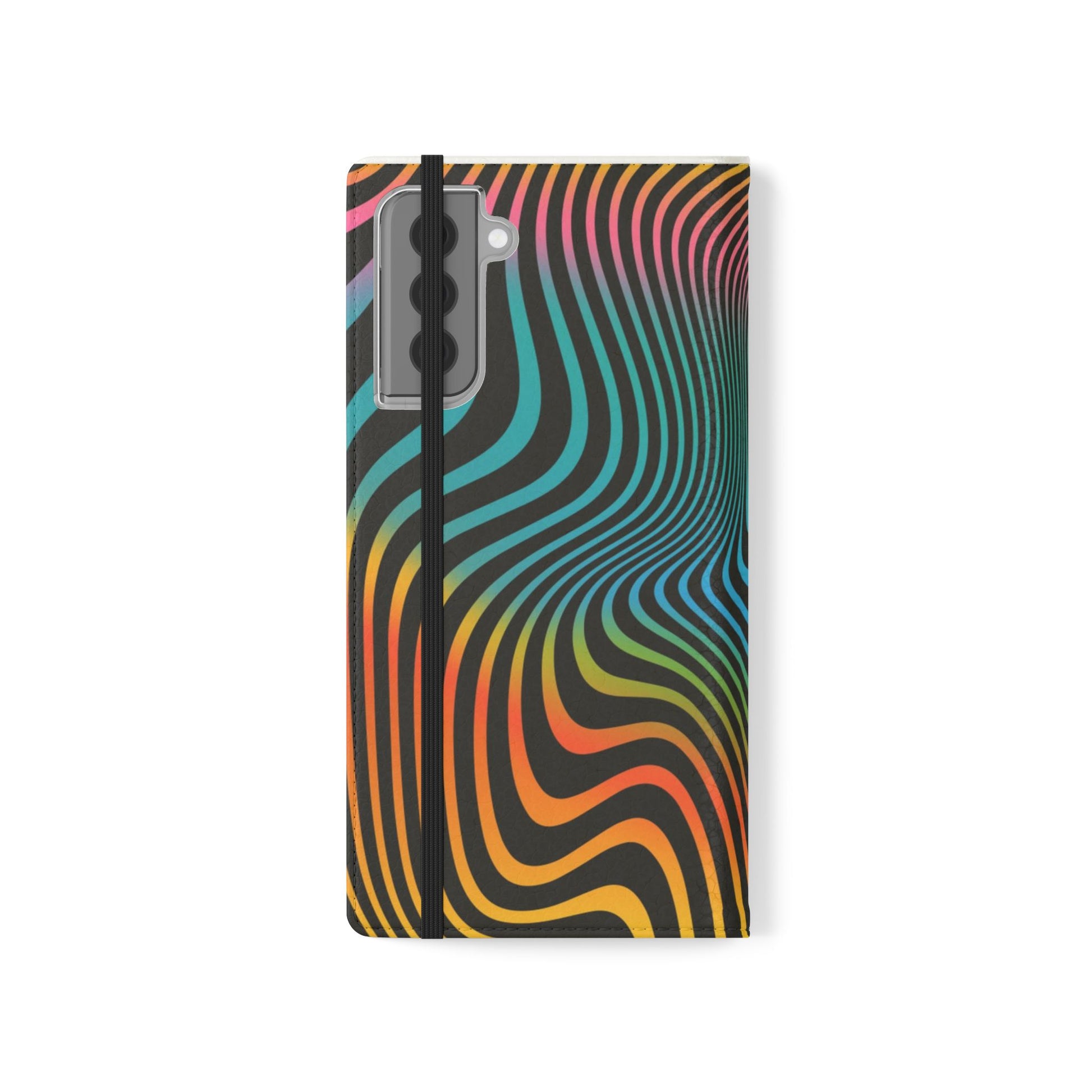 Vibrant Abstract Flip Case for Phone, Colorful Phone Wallet, Trendy Protective Cover, Unique Gift for Tech Lovers, Modern Accessories - FORMO